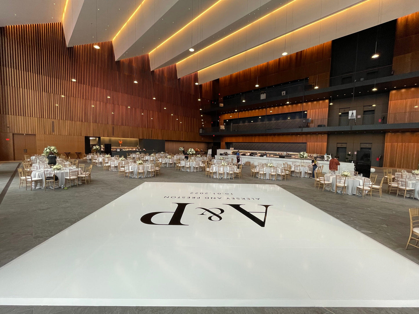 Custom Wedding Decal Dance Floor Wrap Gloss Removable Vinyl. Monogram Print and Vinyl to cover the entire dancefloor. Wedding logo design