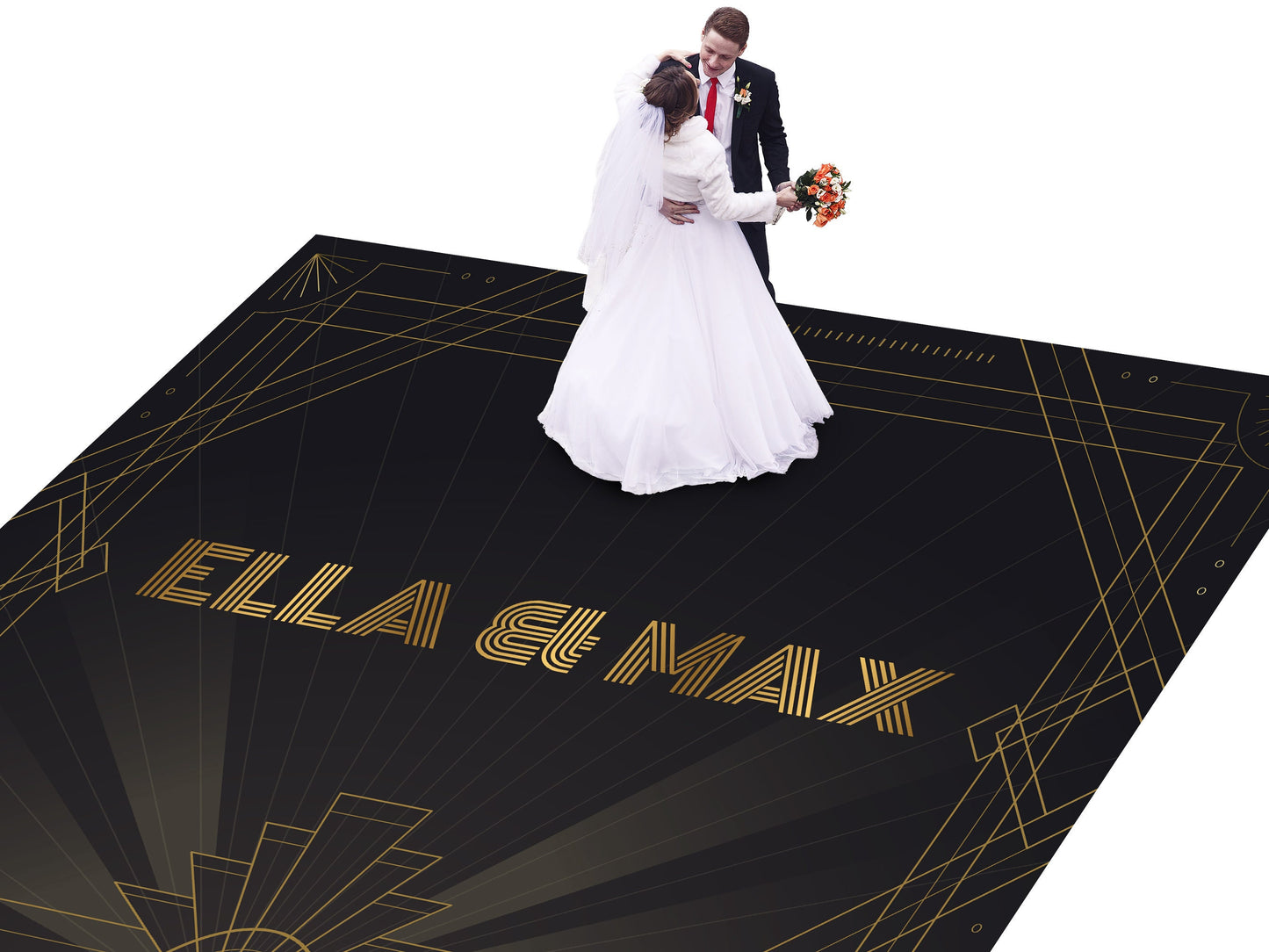 Full Print Custom Wedding Decal Dance Floor Wrap Gloss Removable Vinyl. Wedding Dancefloor design. Free Shipping