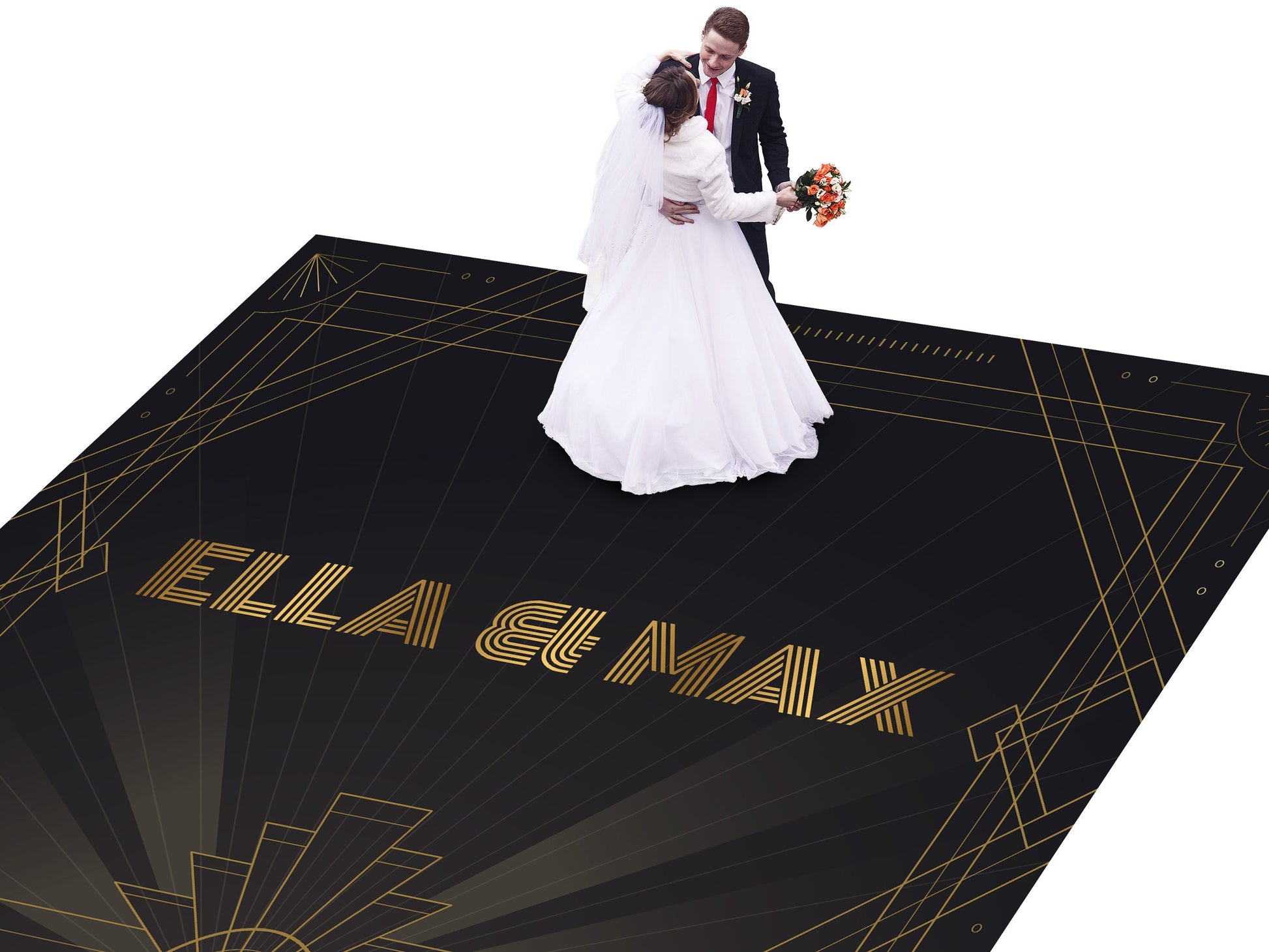 Full Print Custom Wedding Decal Dance Floor Wrap Gloss Removable Vinyl. Wedding Dancefloor design. Free Shipping