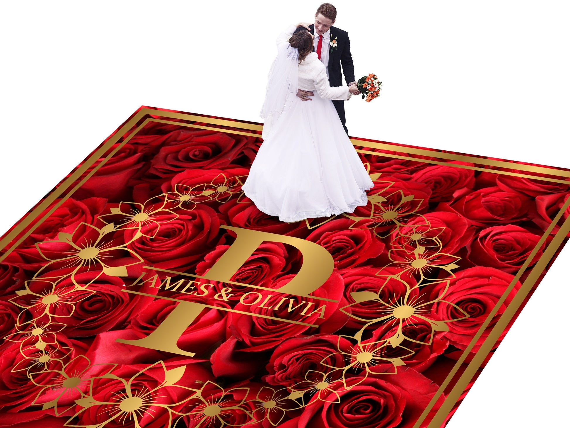 Full Print Custom Wedding Decal Dance Floor Wrap Gloss Removable Vinyl. Wedding Dancefloor design. Free Shipping