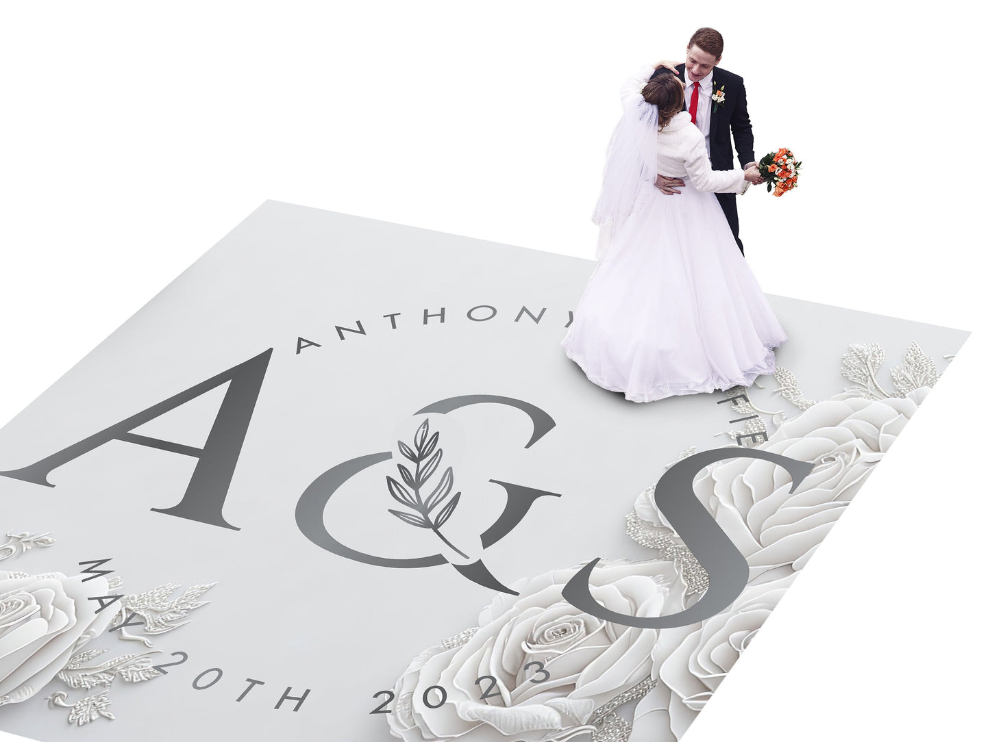 Full Print Custom Wedding Decal Dance Floor Wrap Gloss Removable Vinyl. Wedding Dancefloor design. Free Shipping