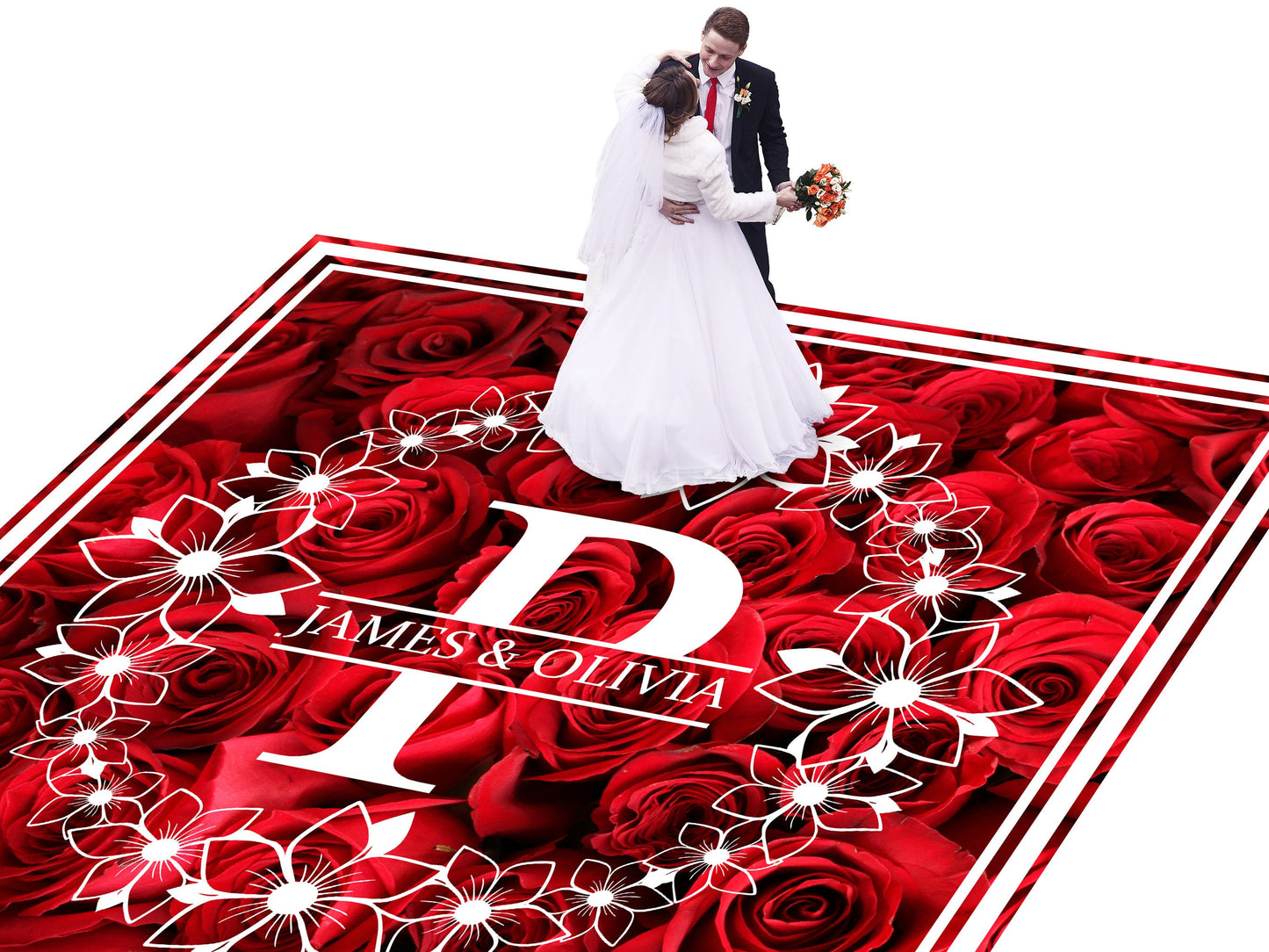 Full Print Custom Wedding Decal Dance Floor Wrap Gloss Removable Vinyl. Wedding Dancefloor design. Free Shipping