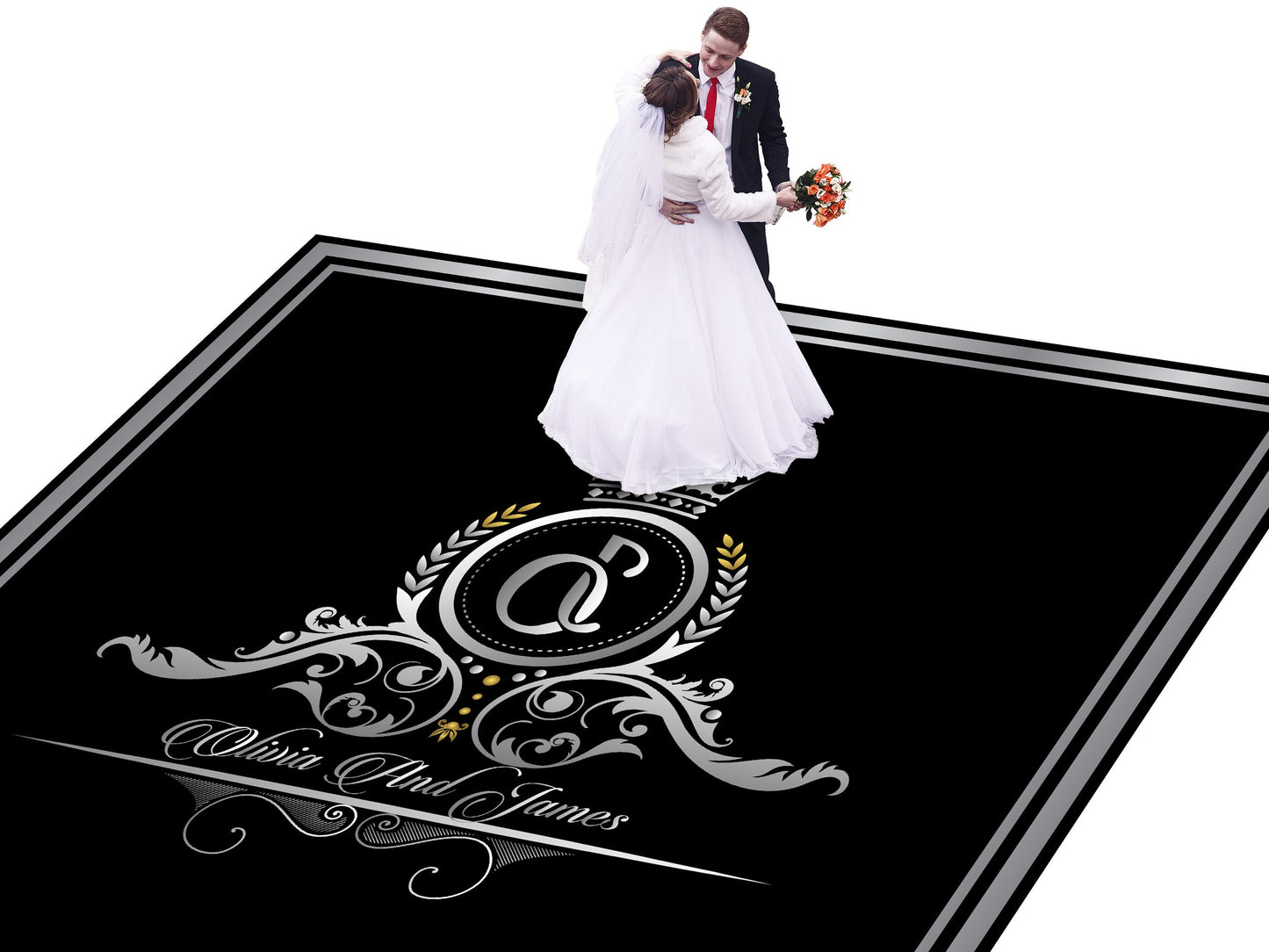 Full Print Custom Wedding Decal Dance Floor Wrap Gloss Removable Vinyl. Wedding Dancefloor design. Free Shipping