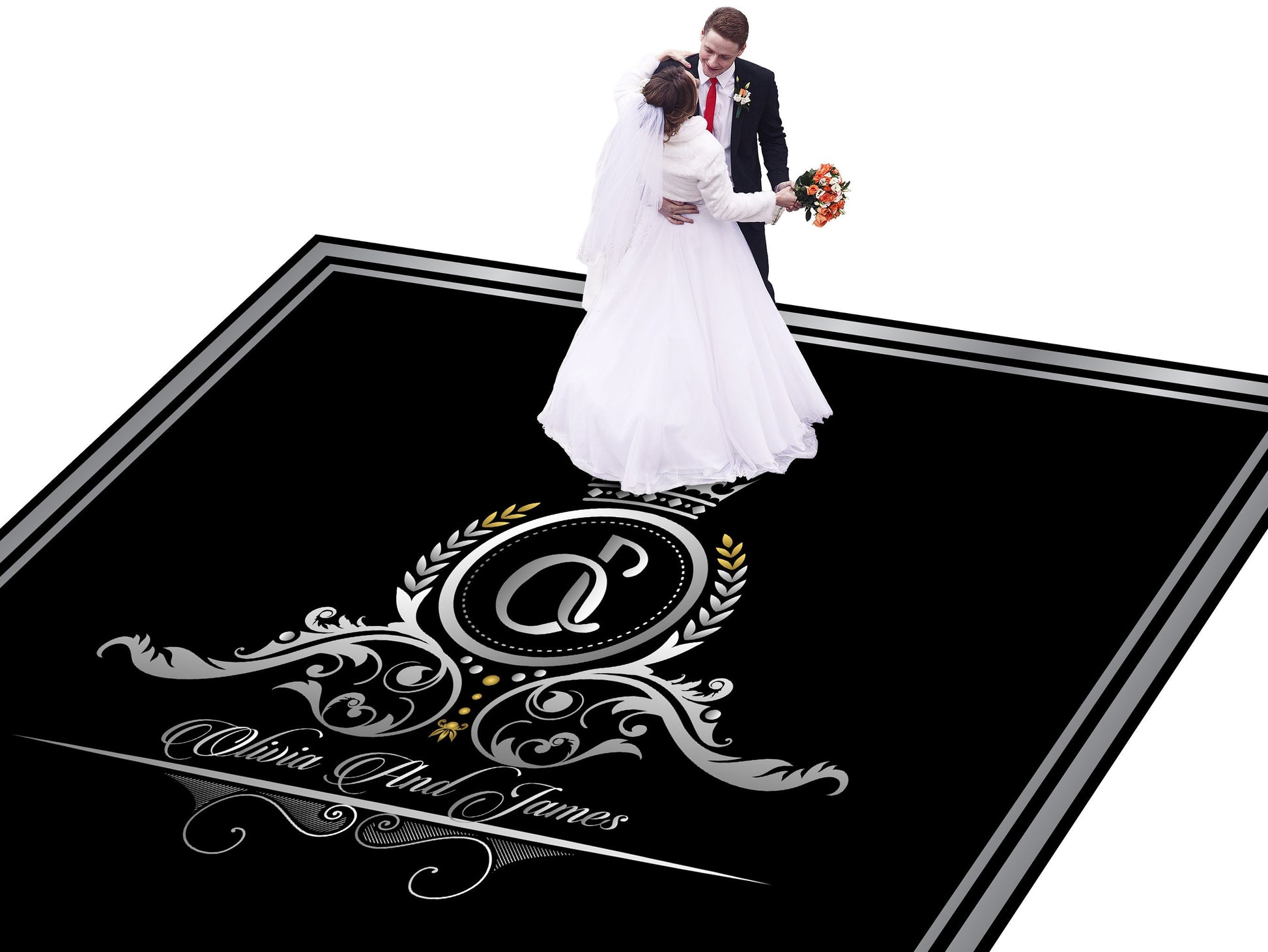 Full Print Custom Wedding Decal Dance Floor Wrap Gloss Removable Vinyl. Wedding Dancefloor design. Free Shipping