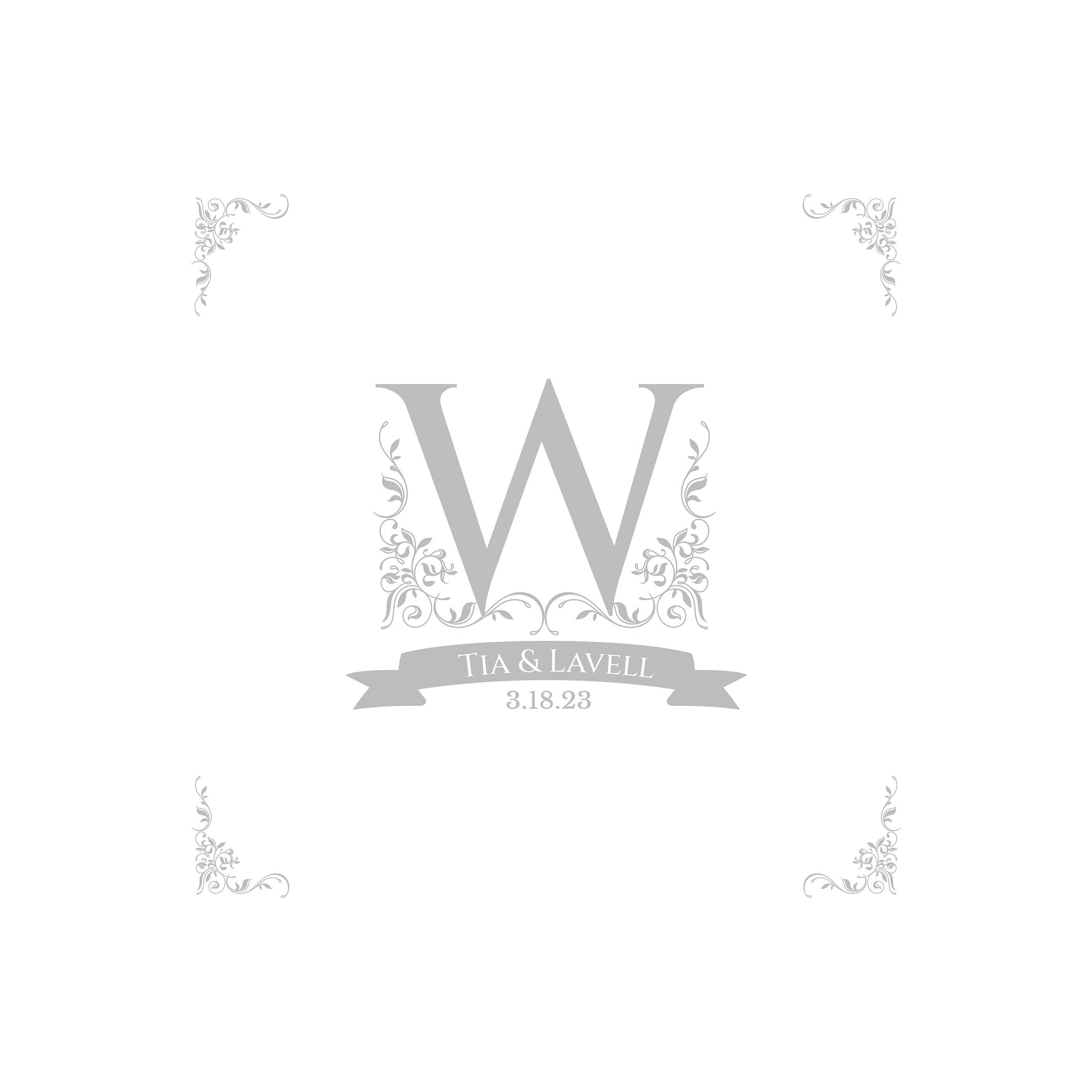 Custom Wedding Decal Dance Floor Wrap Gloss Removable Vinyl. Monogram Print and Vinyl to cover the entire dancefloor. Wedding logo design