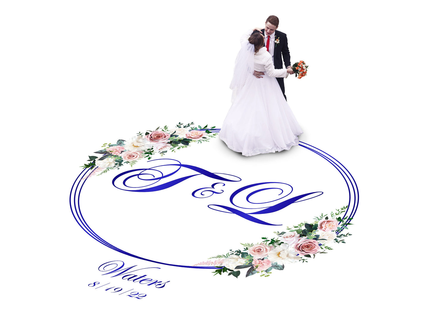 Custom Wedding Decal Dance Floor Wrap Gloss Removable Vinyl. Monogram Print and Vinyl to cover the entire dancefloor. Wedding logo design