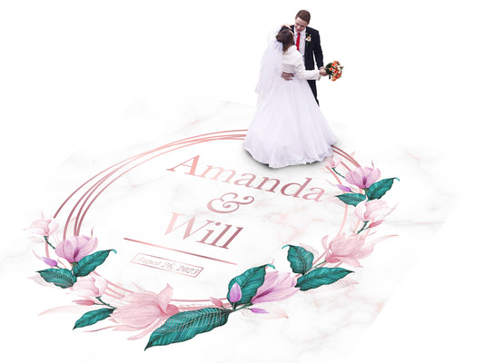 Custom Wedding Decal Dance Floor Wrap Gloss Removable Vinyl. Monogram Print and Vinyl to cover the entire dancefloor. Wedding logo design