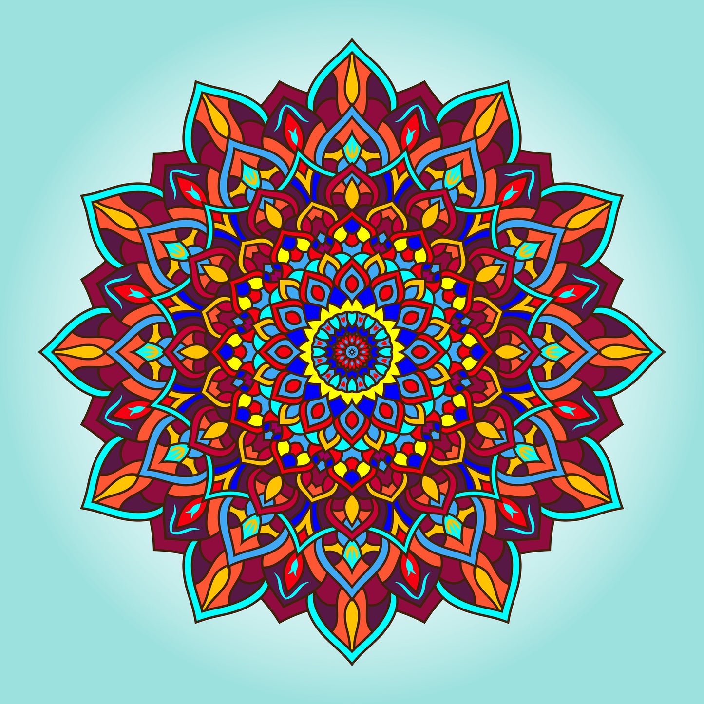 Indian Wedding Mehdi Mandala Full Color Print . Wedding Decal Dancefloor Wrap Gloss Removable Vinyl. Monogram Print to cover your dancefloor