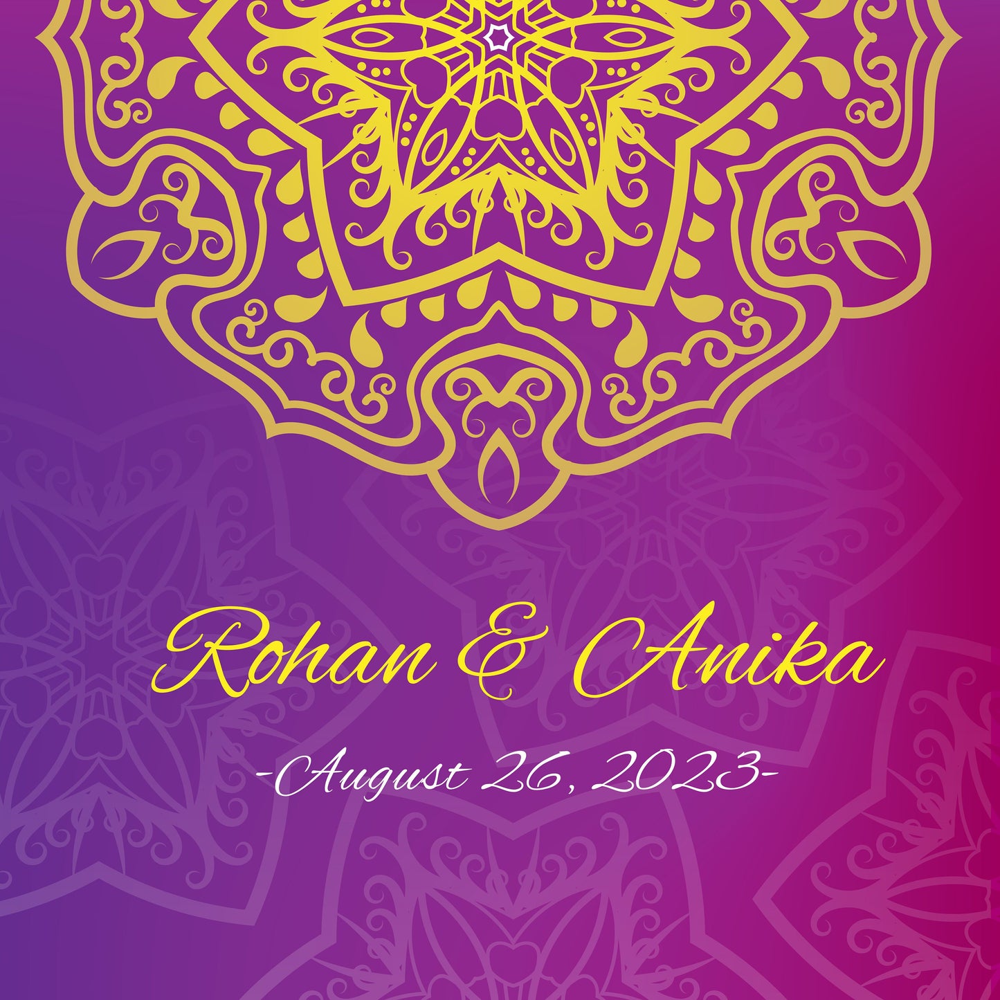 Indian Wedding Mehdi Mandala Sangeet Full Color Dancefloor print. Dancefloor Gloss/Matte Wrap Removable Vinyl. Print to cover dancefloor