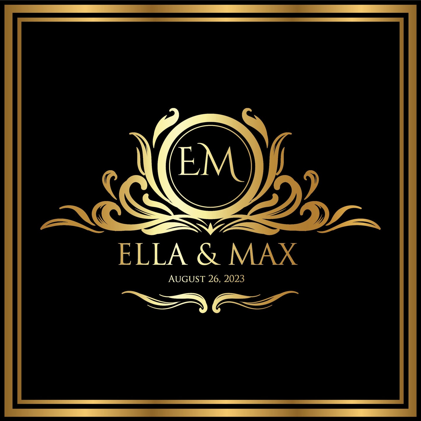 Custom Wedding Decal Dance Floor Wrap Gloss Removable Vinyl. Monogram Print and Vinyl to cover the entire dancefloor. Wedding logo design