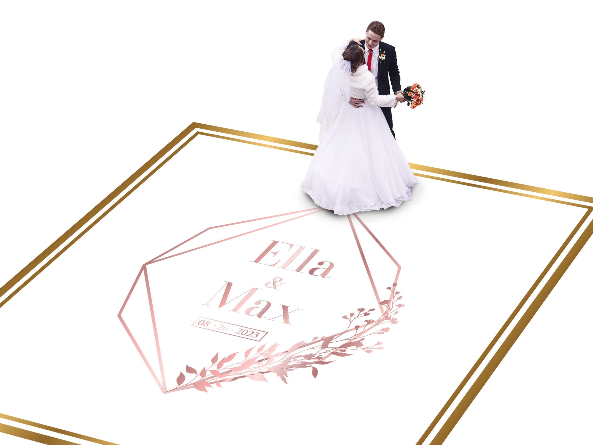 Custom Wedding Decal Dance Floor Wrap Gloss Removable Vinyl. Monogram Print and Vinyl to cover the entire dancefloor. Wedding logo design