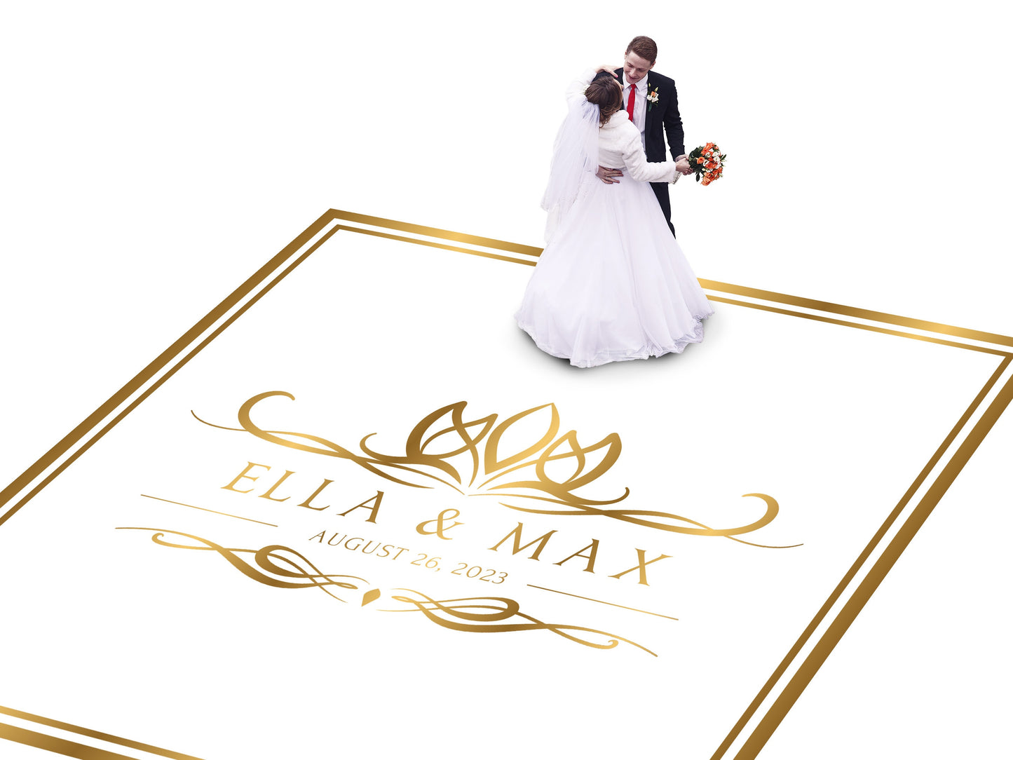 Custom Wedding Decal Dance Floor Wrap Gloss Removable Vinyl. Monogram Print and Vinyl to cover the entire dancefloor. Wedding logo design