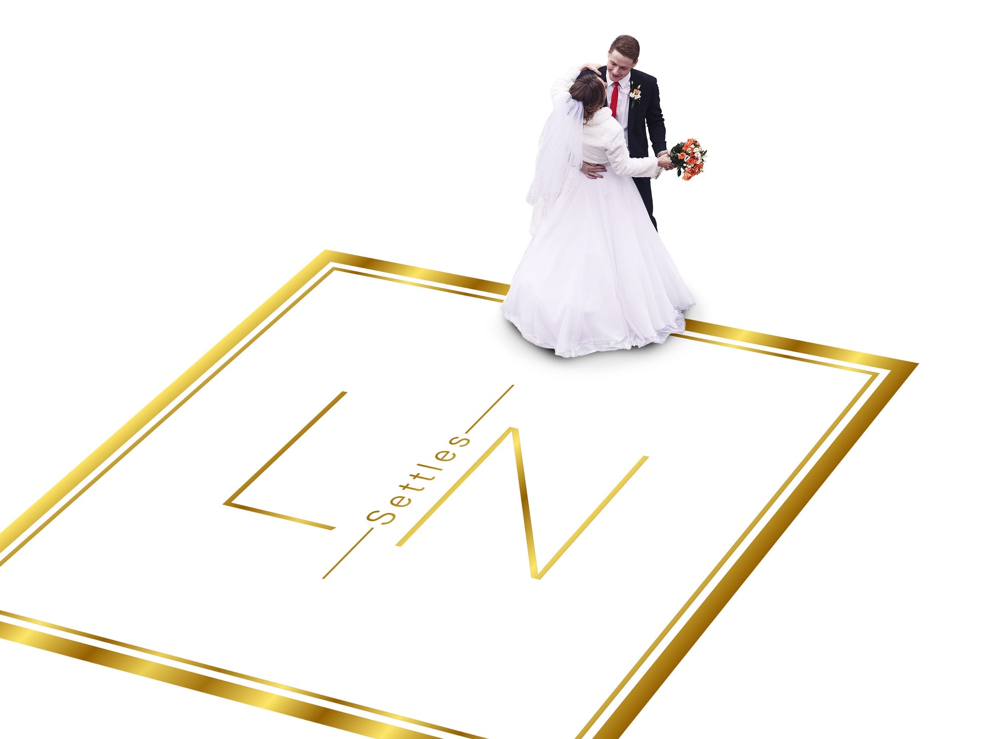Custom Wedding Decal Dance Floor Wrap Gloss Removable Vinyl. Monogram Print and Vinyl to cover the entire dancefloor. Wedding logo design