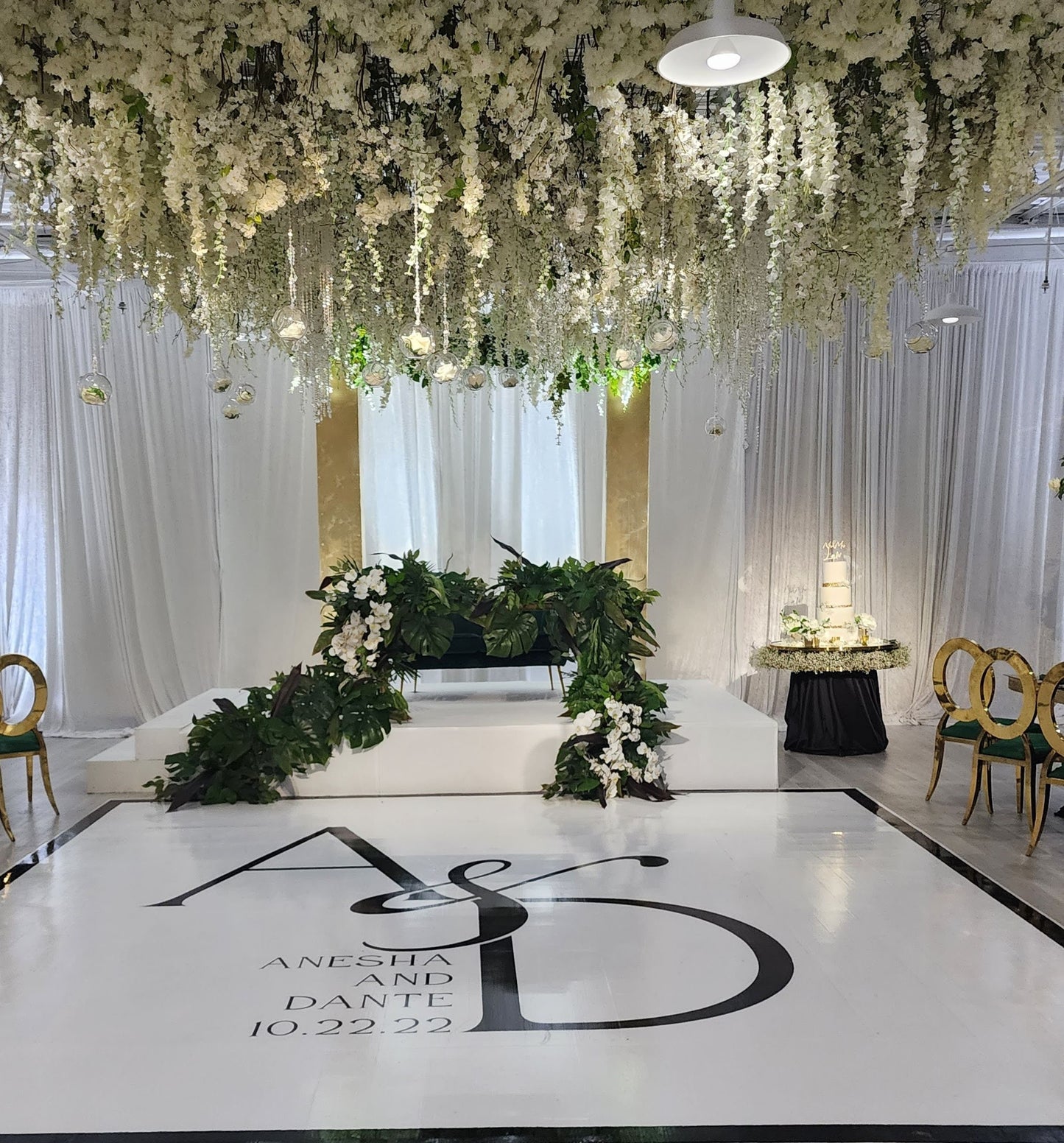 Custom Wedding Decal Dance Floor Wrap Gloss Removable Vinyl. Monogram Print and Vinyl to cover the entire dancefloor. Wedding logo design.
