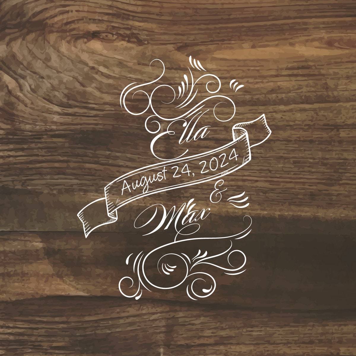 Rustic-themed Wedding Decal Dance Floor Wrap Removable Vinyl Print. Monogram Print & Vinyl to cover the dancefloor. Free and Fast Shipping