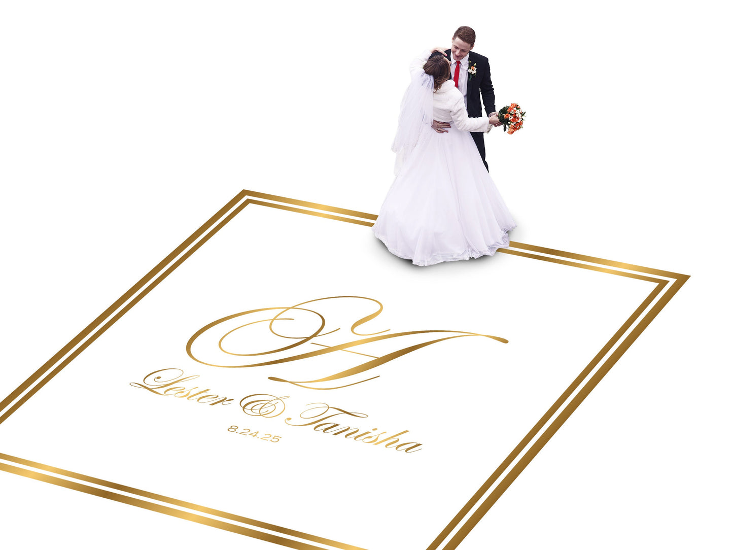 Custom Wedding Decal Dance Floor Wrap Gloss Removable Vinyl. Monogram Print and Vinyl to cover the entire dancefloor. Wedding logo design