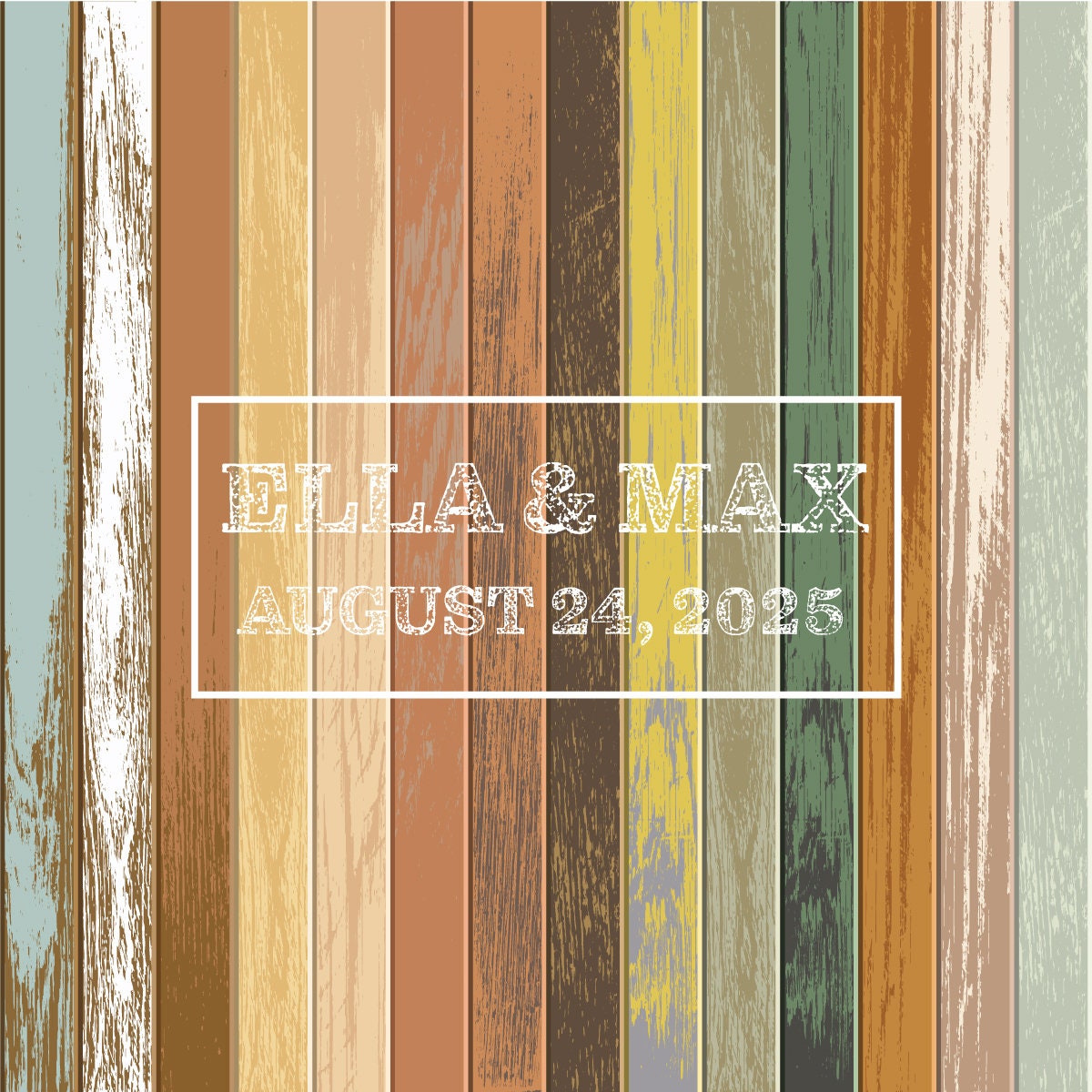 Rustic-themed Wedding Decal Dance Floor Wrap Removable Vinyl Print. Monogram Print & Vinyl to cover the dancefloor. Free and Fast Shipping