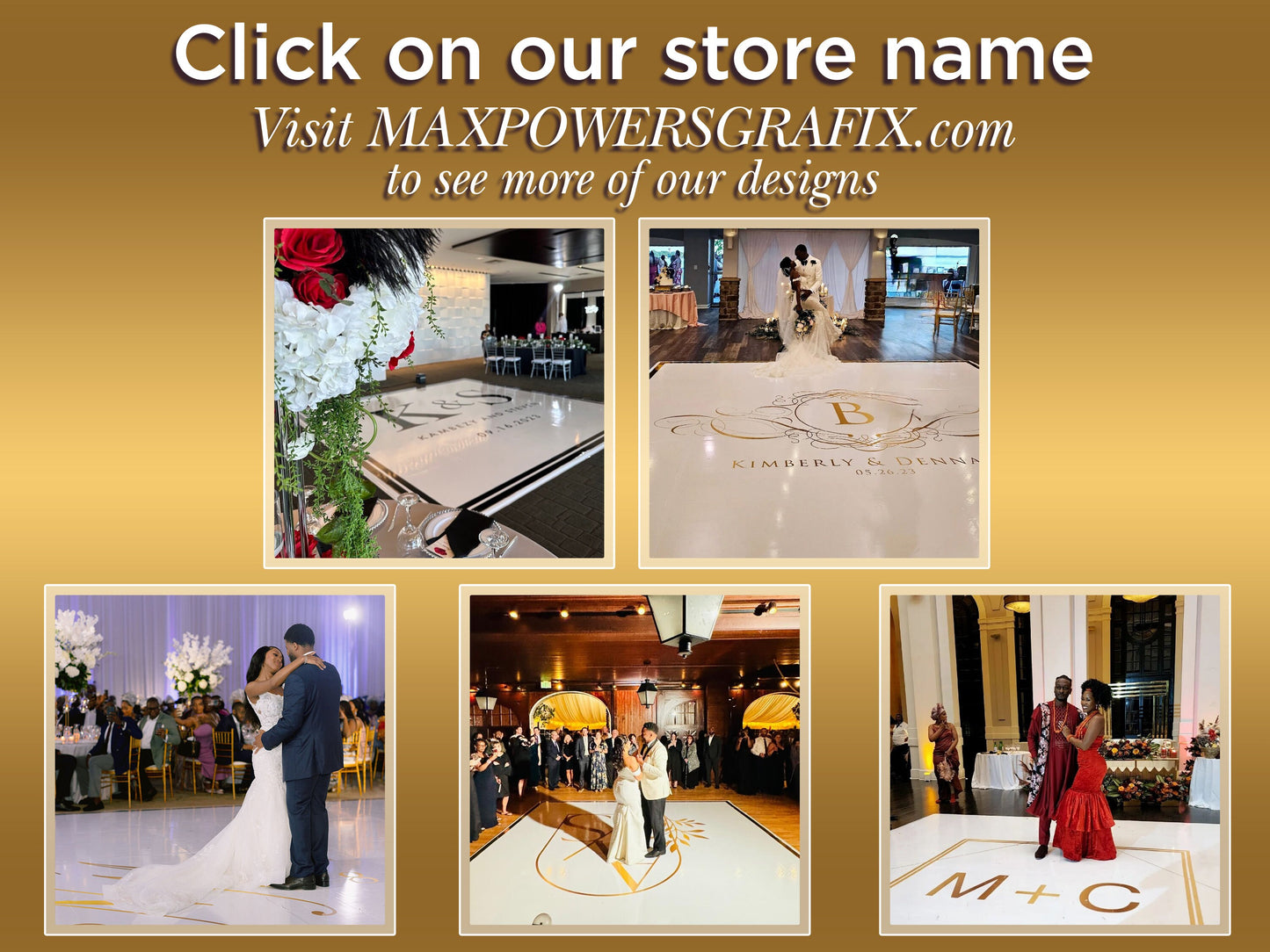 Full Print Custom Wedding Decal Dance Floor Wrap Gloss Removable Vinyl. Wedding Dancefloor design. Free Shipping