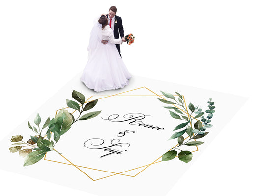 Full Print Custom Wedding Decal Dance Floor Wrap Gloss Removable Vinyl. Wedding Dancefloor design. Free Shipping