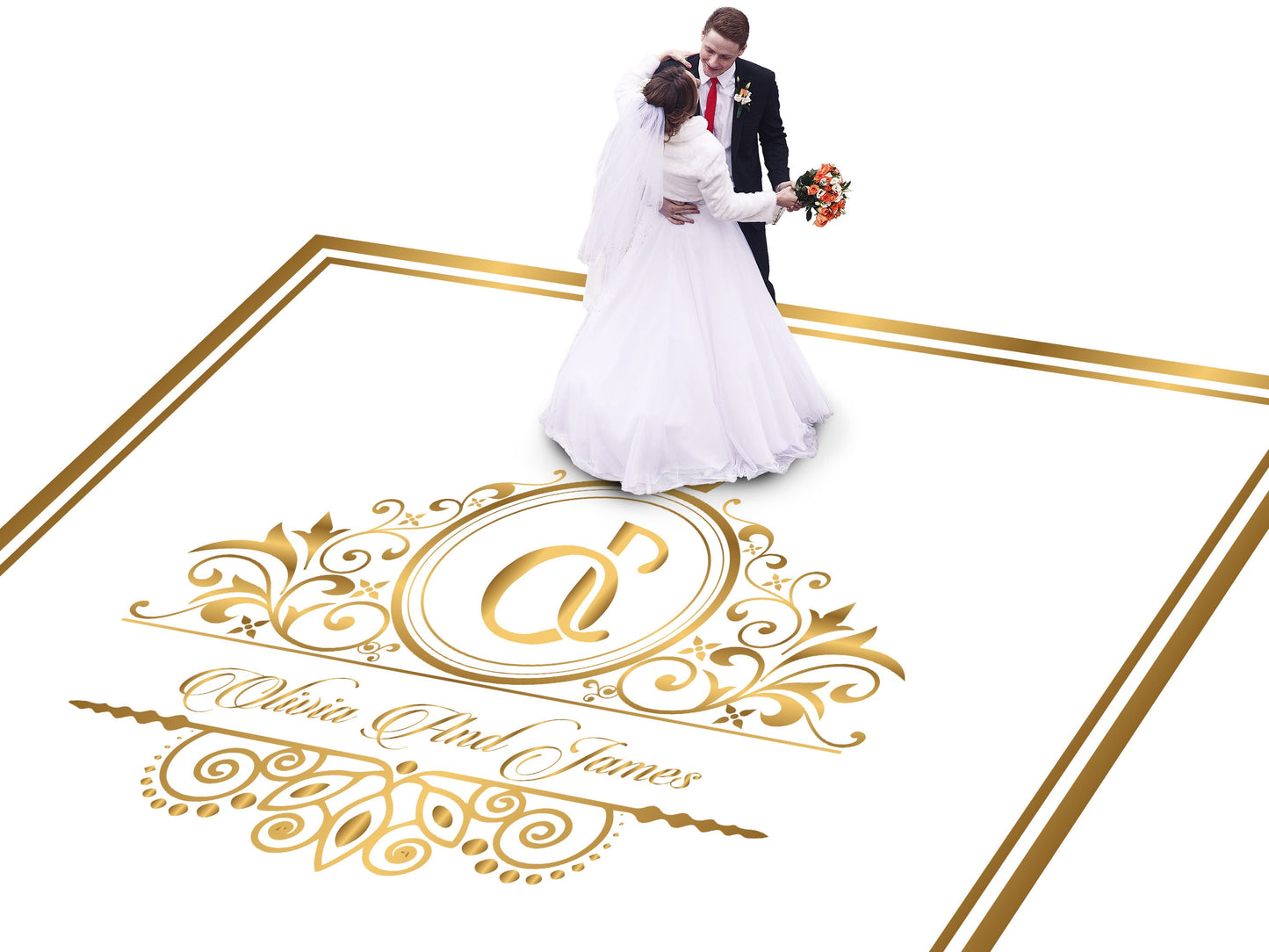 Full Print Custom Wedding Decal Dance Floor Wrap Gloss Removable Vinyl. Wedding Dancefloor design. Free Shipping