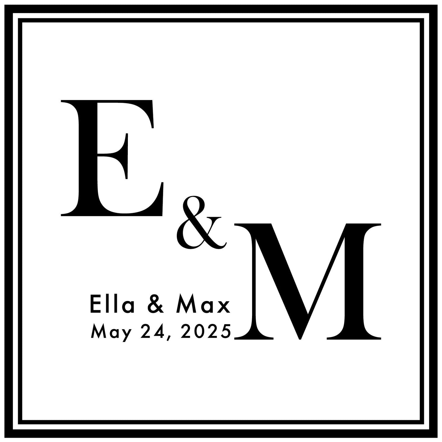 Custom Wedding Decal Dance Floor Wrap Gloss Removable Vinyl. Monogram Print and Vinyl to cover the entire dancefloor. Wedding logo design