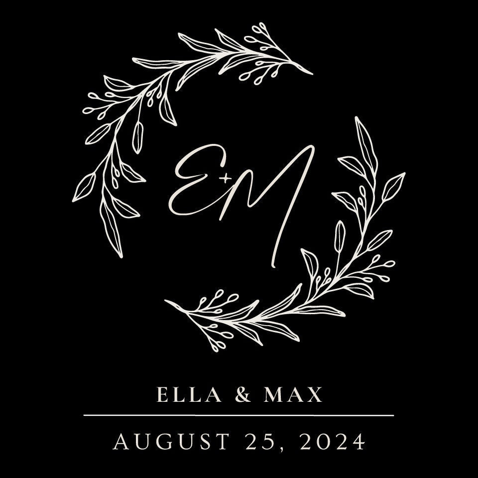 Custom Wedding Decal Dance Floor Wrap Gloss Removable Vinyl. Monogram Print and Vinyl to cover the entire dancefloor. Wedding logo design