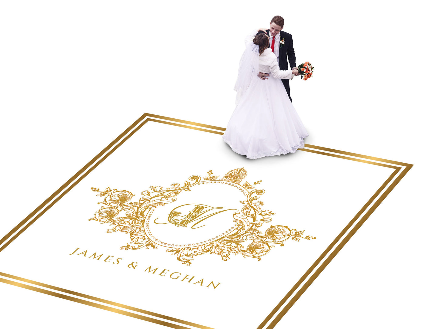 Full Print Custom Wedding Decal Dance Floor Wrap Gloss Removable Vinyl. Wedding Dancefloor design. Free Shipping