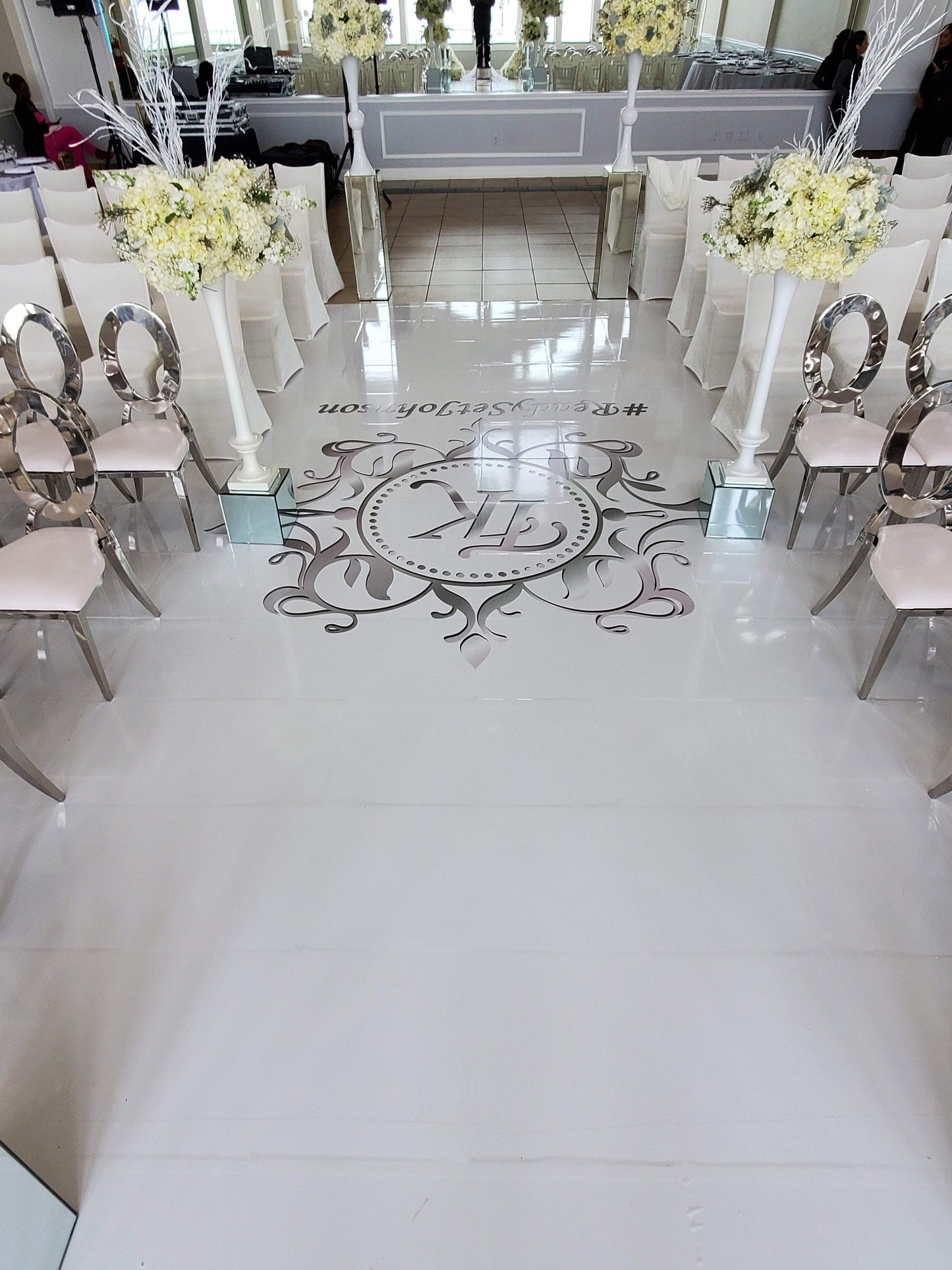 Customizable Wedding Decal Aisle Runner Wrap | Gloss Removable Vinyl | Monogram Printed on the aisle | Wedding logo design| Free Shipping.