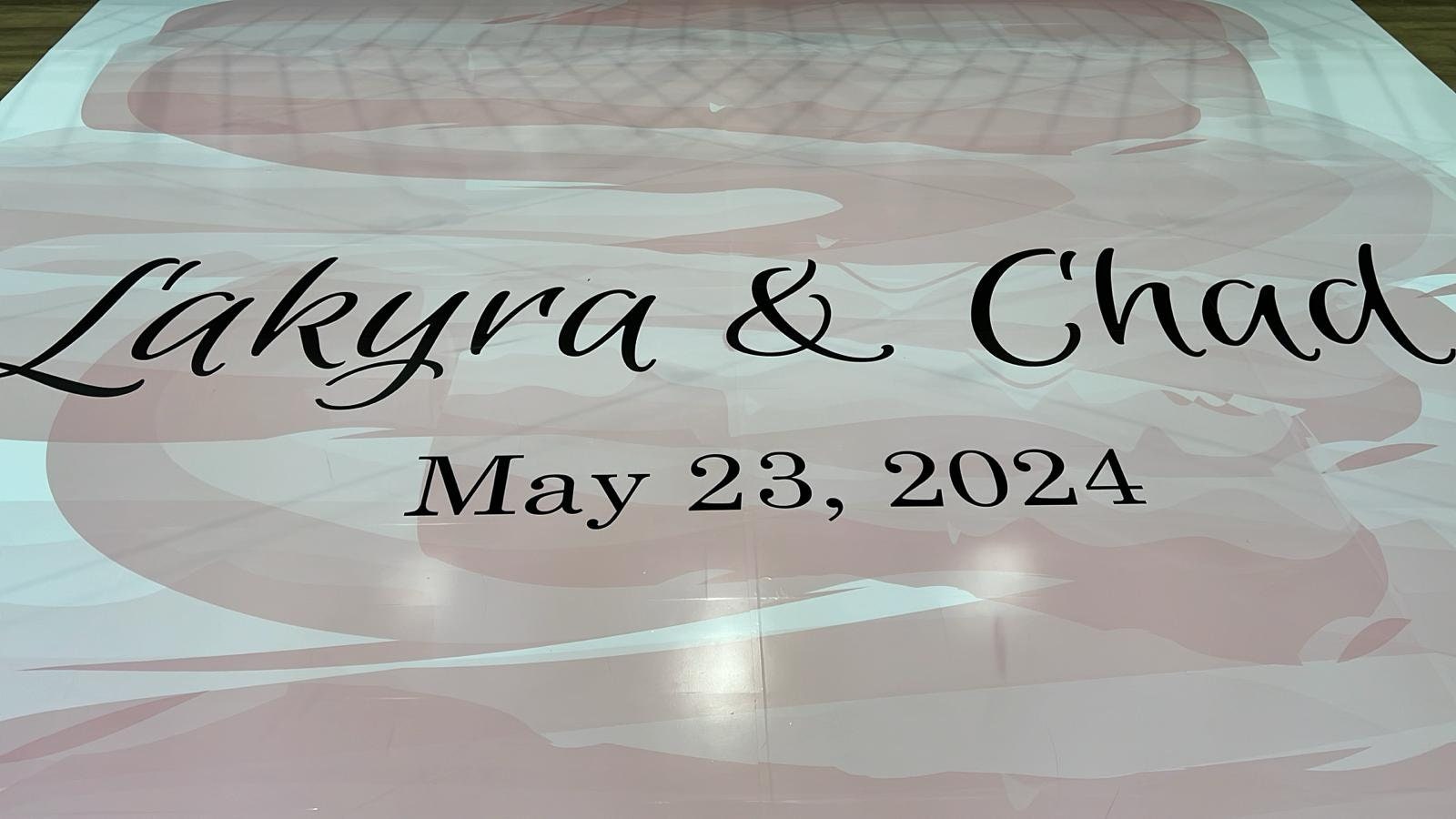 Custom Wedding Decal Dance Floor Wrap Gloss Removable Vinyl. Monogram Print and Vinyl to cover the entire dancefloor. Wedding logo design