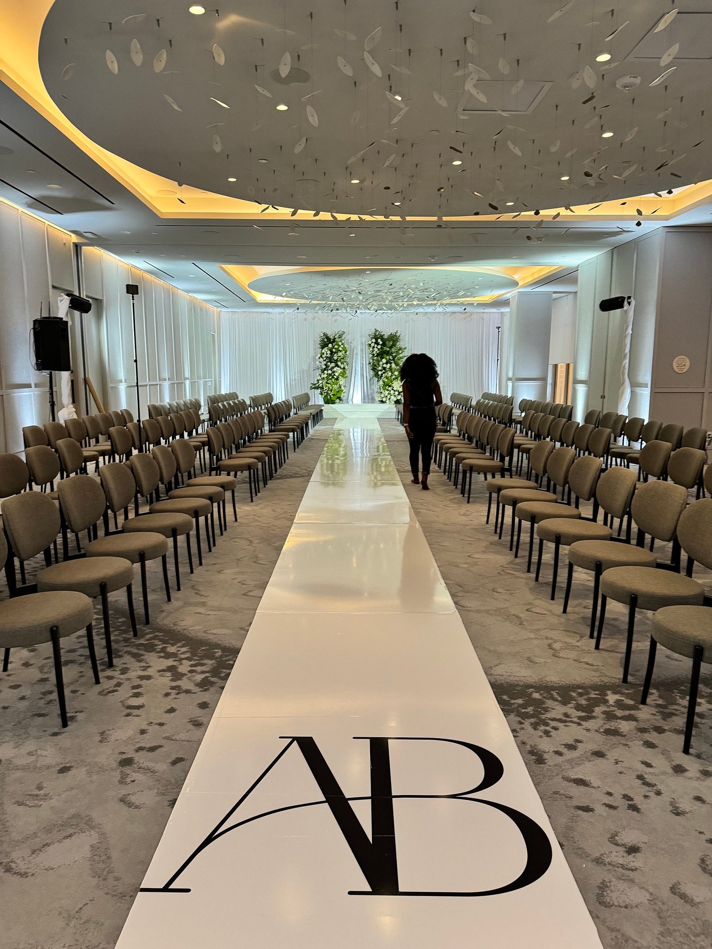 Customizable Wedding Decal Aisle Runner Wrap | Gloss Removable Vinyl | Monogram Printed on the aisle | Wedding logo design| Free Shipping.