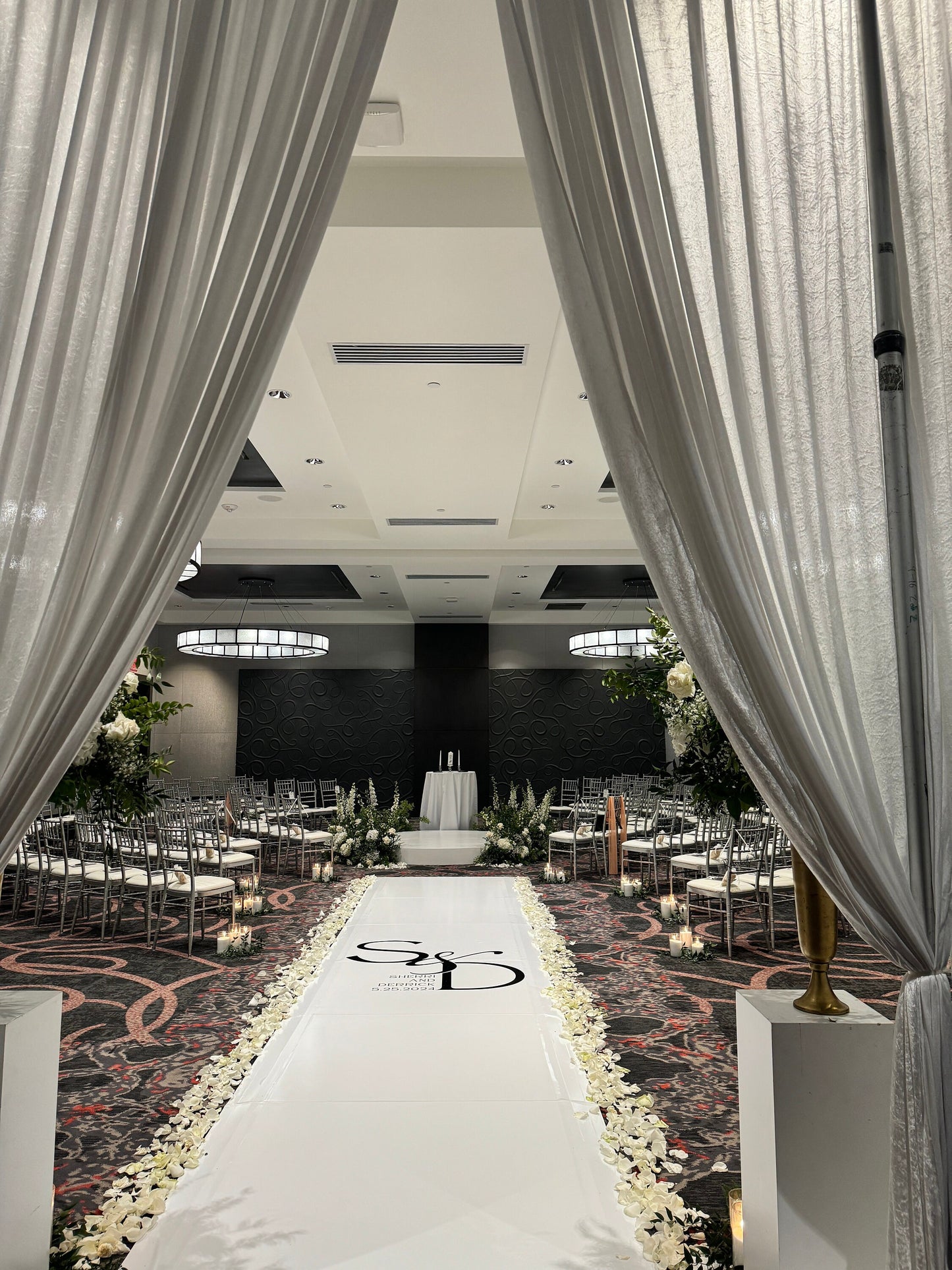 Customizable Wedding Decal Aisle Runner Wrap | Gloss Removable Vinyl | Monogram Printed on the aisle | Wedding logo design| Free Shipping.