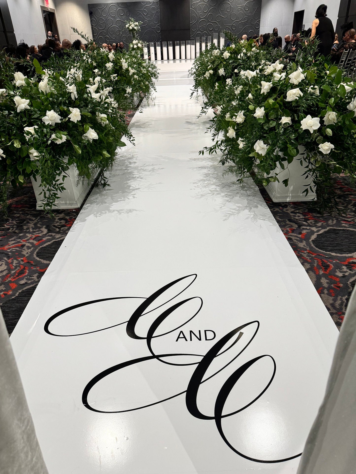 Customizable Wedding Decal Aisle Runner Wrap | Gloss Removable Vinyl | Monogram Printed on the aisle | Wedding logo design| Free Shipping.