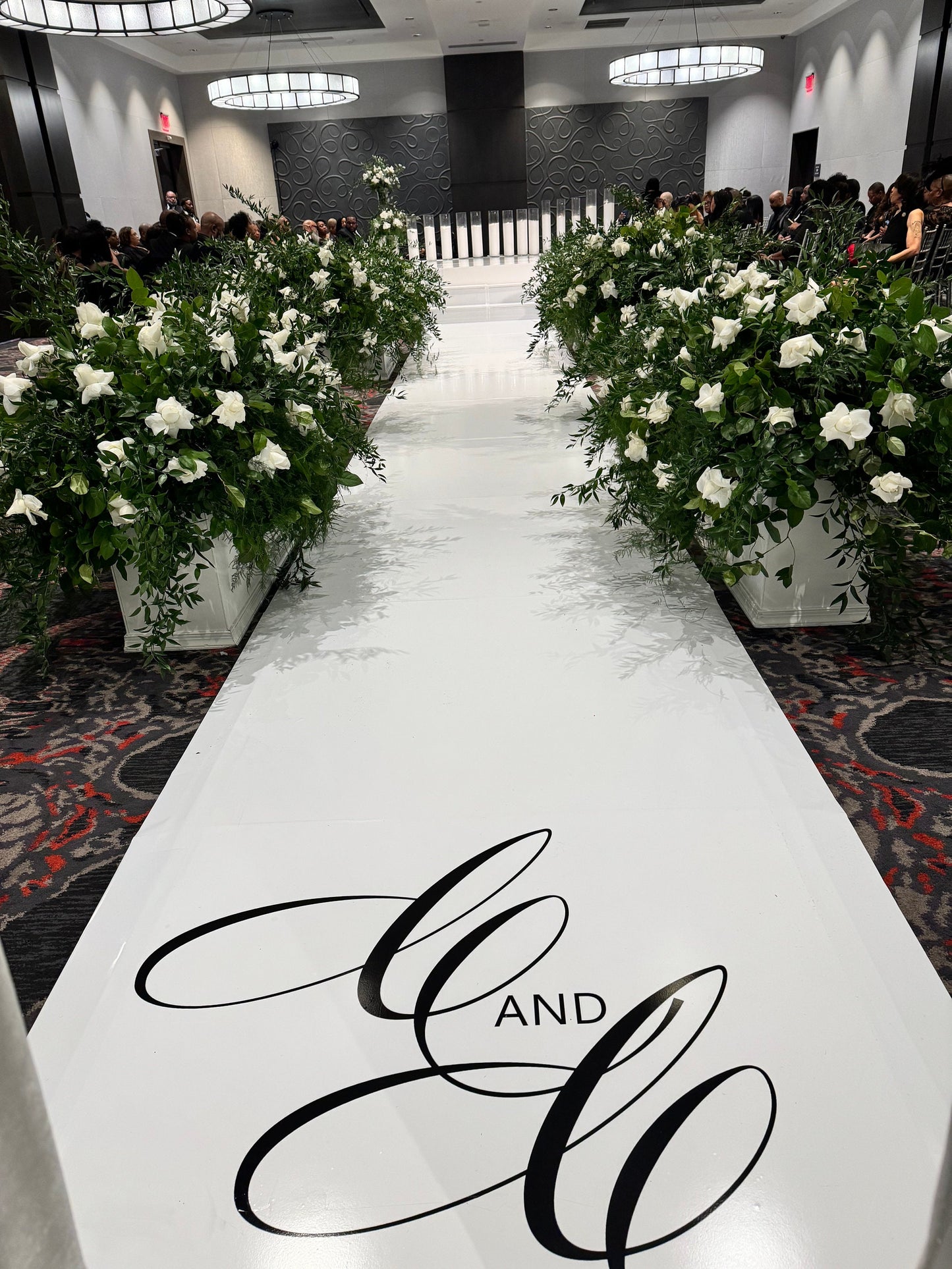 Customizable Wedding Decal Aisle Runner Wrap | Gloss Removable Vinyl | Monogram Printed on the aisle | Wedding logo design| Free Shipping.