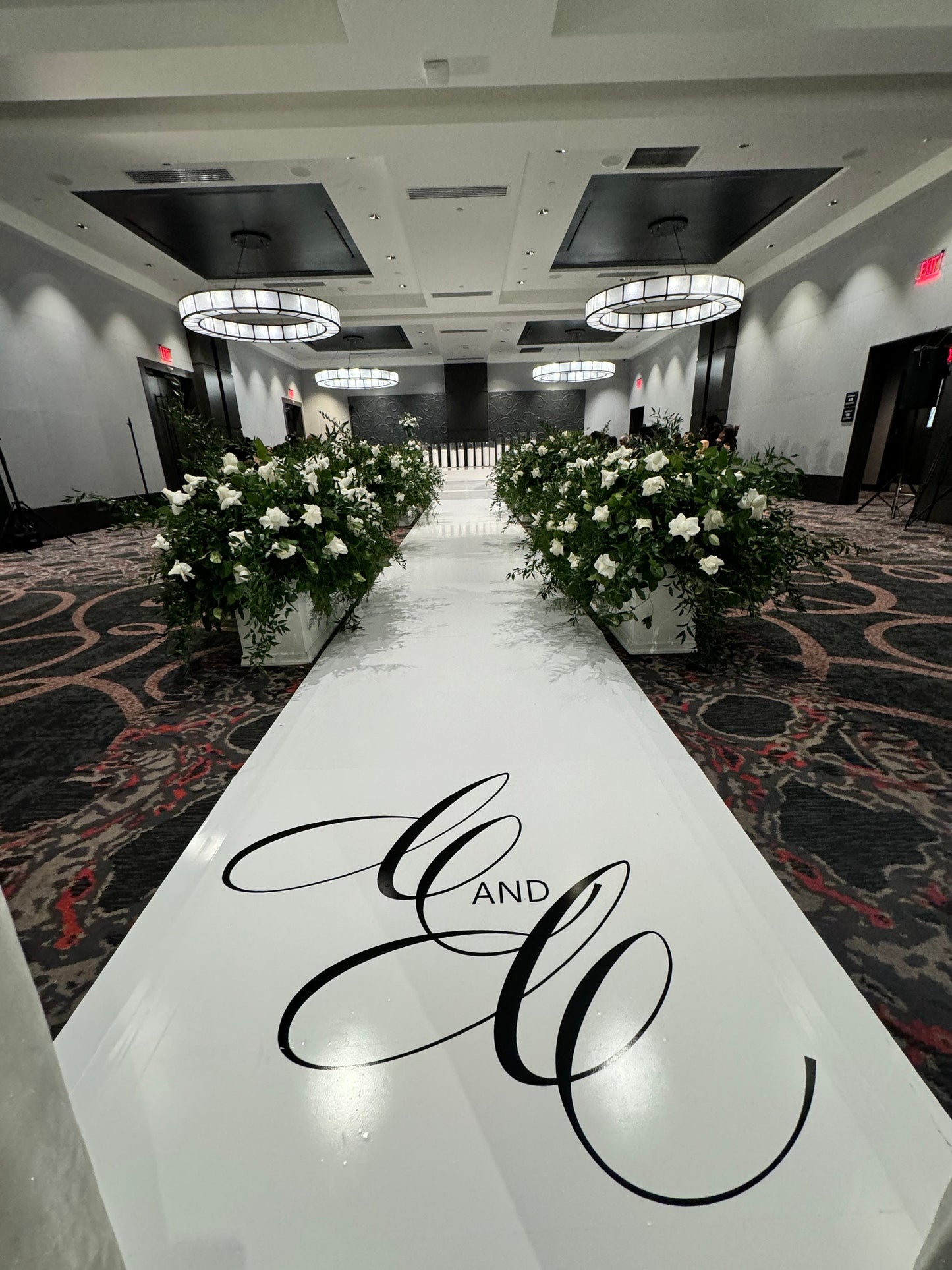 Customizable Wedding Decal Aisle Runner Wrap | Gloss Removable Vinyl | Monogram Printed on the aisle | Wedding logo design| Free Shipping.
