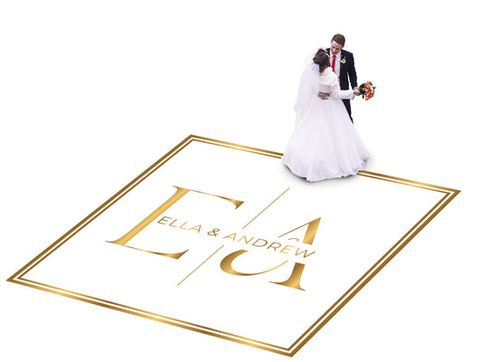 Custom Wedding Decal Dance Floor Wrap. Gloss Removable Vinyl. Monogram Print and Vinyl to cover your entire dancefloor. Wedding logo design.
