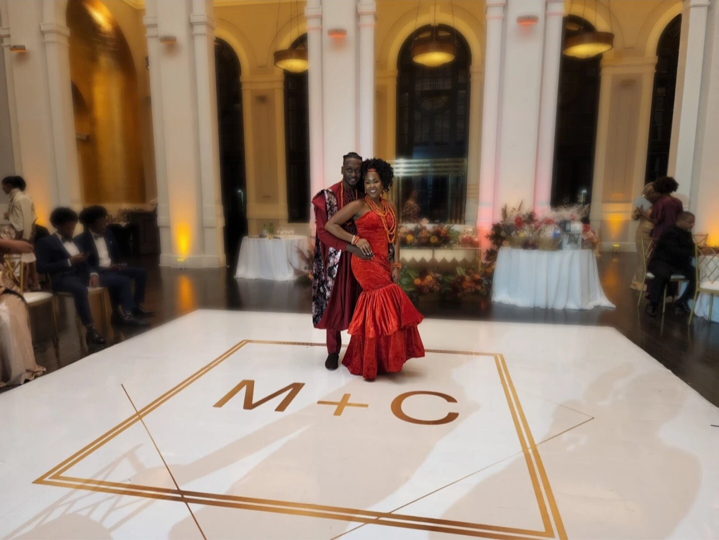 Custom Wedding Decal Dance Floor Wrap. Gloss Removable Vinyl. Monogram Print and Vinyl to cover your entire dancefloor. Wedding logo design.