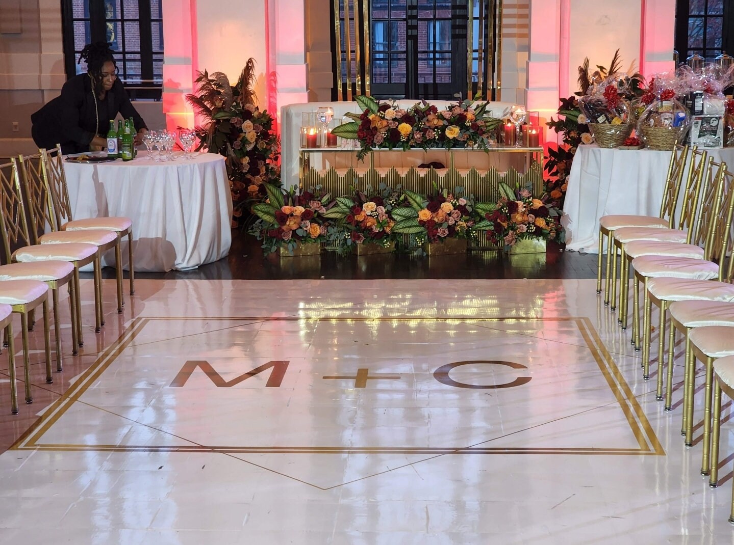 Custom Wedding Decal Dance Floor Wrap. Gloss Removable Vinyl. Monogram Print and Vinyl to cover your entire dancefloor. Wedding logo design.