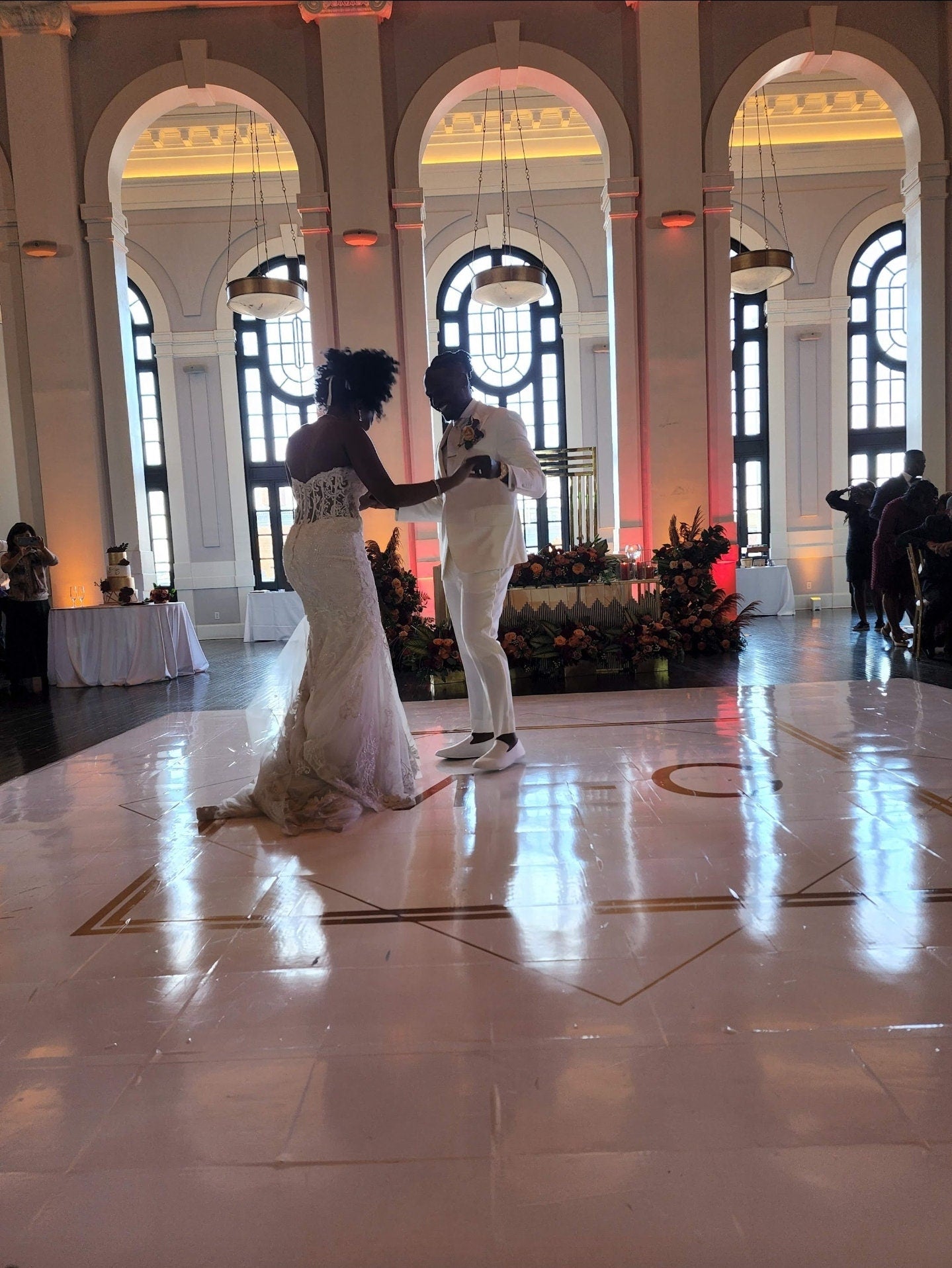 Custom Wedding Decal Dance Floor Wrap. Gloss Removable Vinyl. Monogram Print and Vinyl to cover your entire dancefloor. Wedding logo design.
