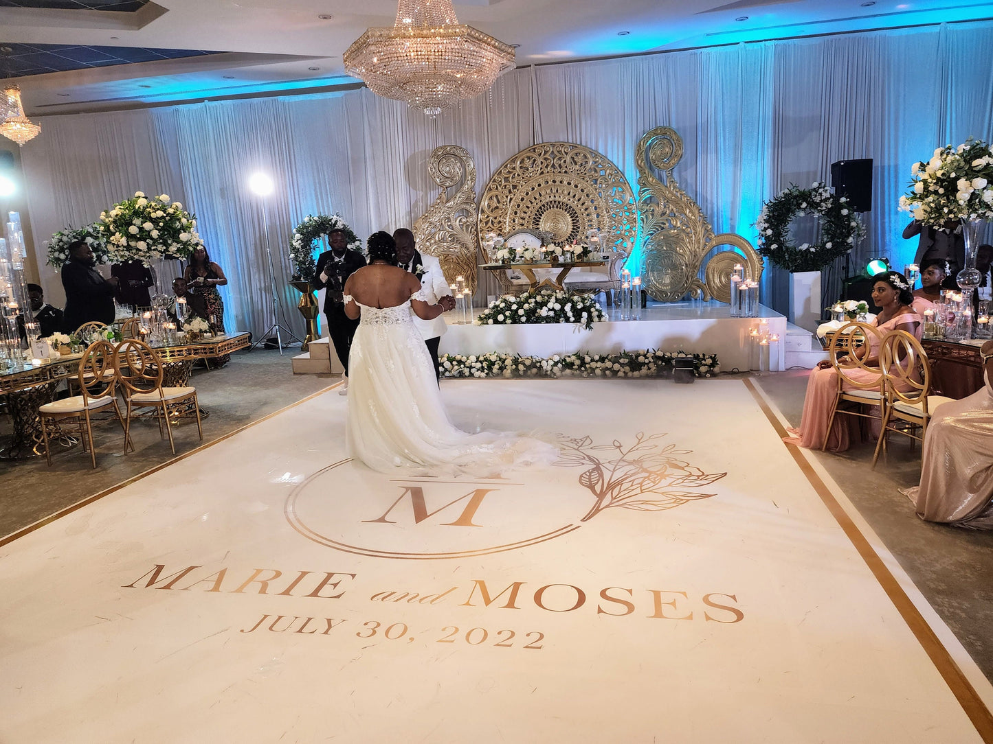 Full Print Custom Wedding Decal Dance Floor Wrap Gloss Removable Vinyl. Wedding Dancefloor design. Free Shipping
