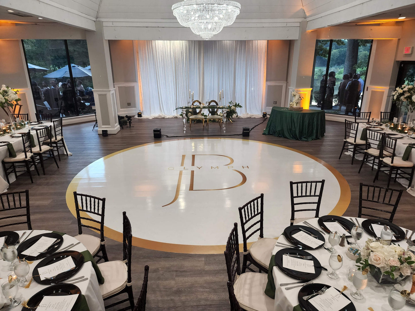 Unique Circular Custom Wedding Decal Dance Floor Wrap. Gloss Removable Vinyl. Wedding Floor designs that cover the dancefloor. Free Shipping