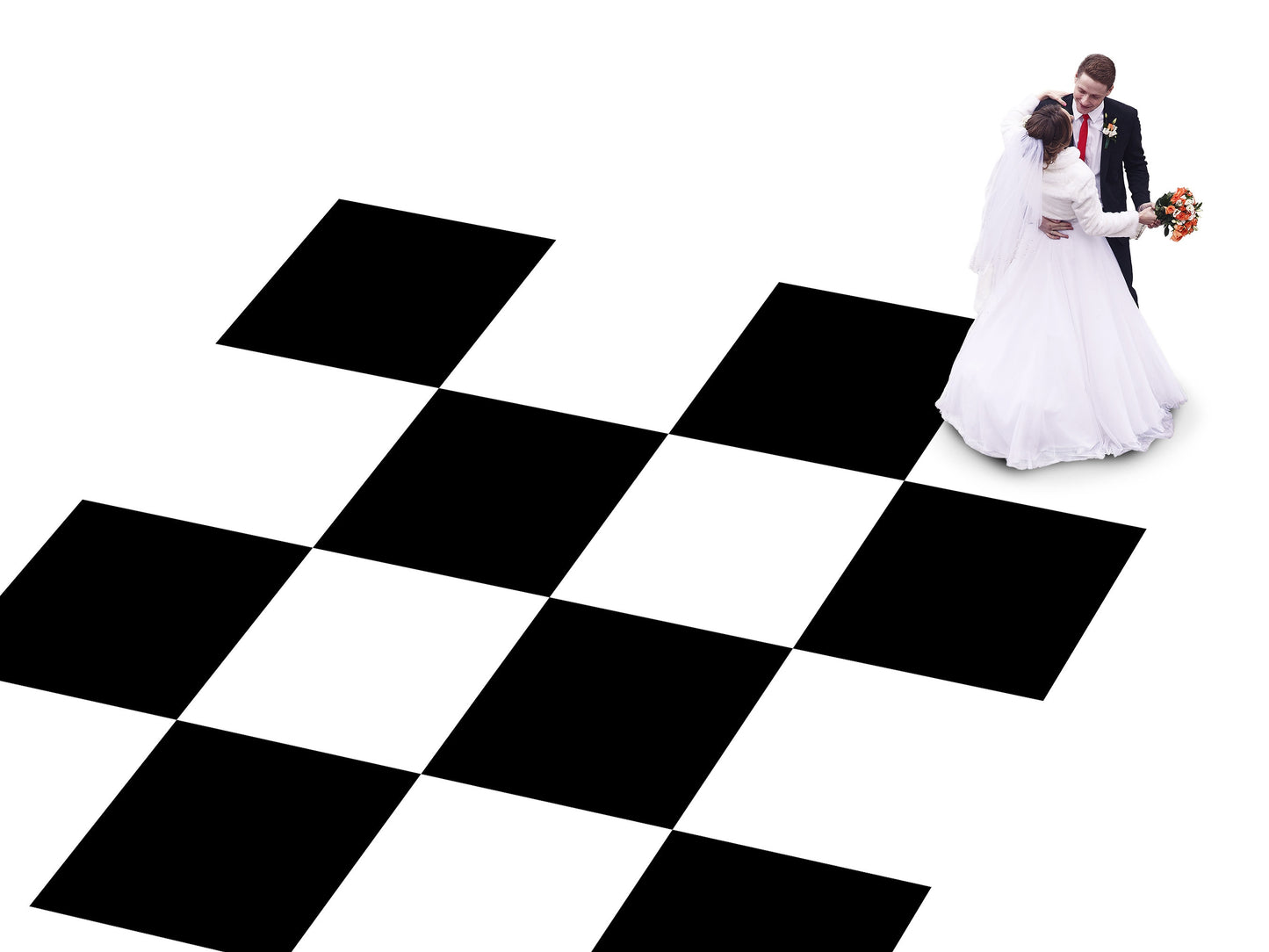 Checkerboard Wedding Decal Dance Floor Wrap Gloss/Matte Removable Vinyl | Covers Your Entire Dancefloor | Checkerboard Design | Ships Free.