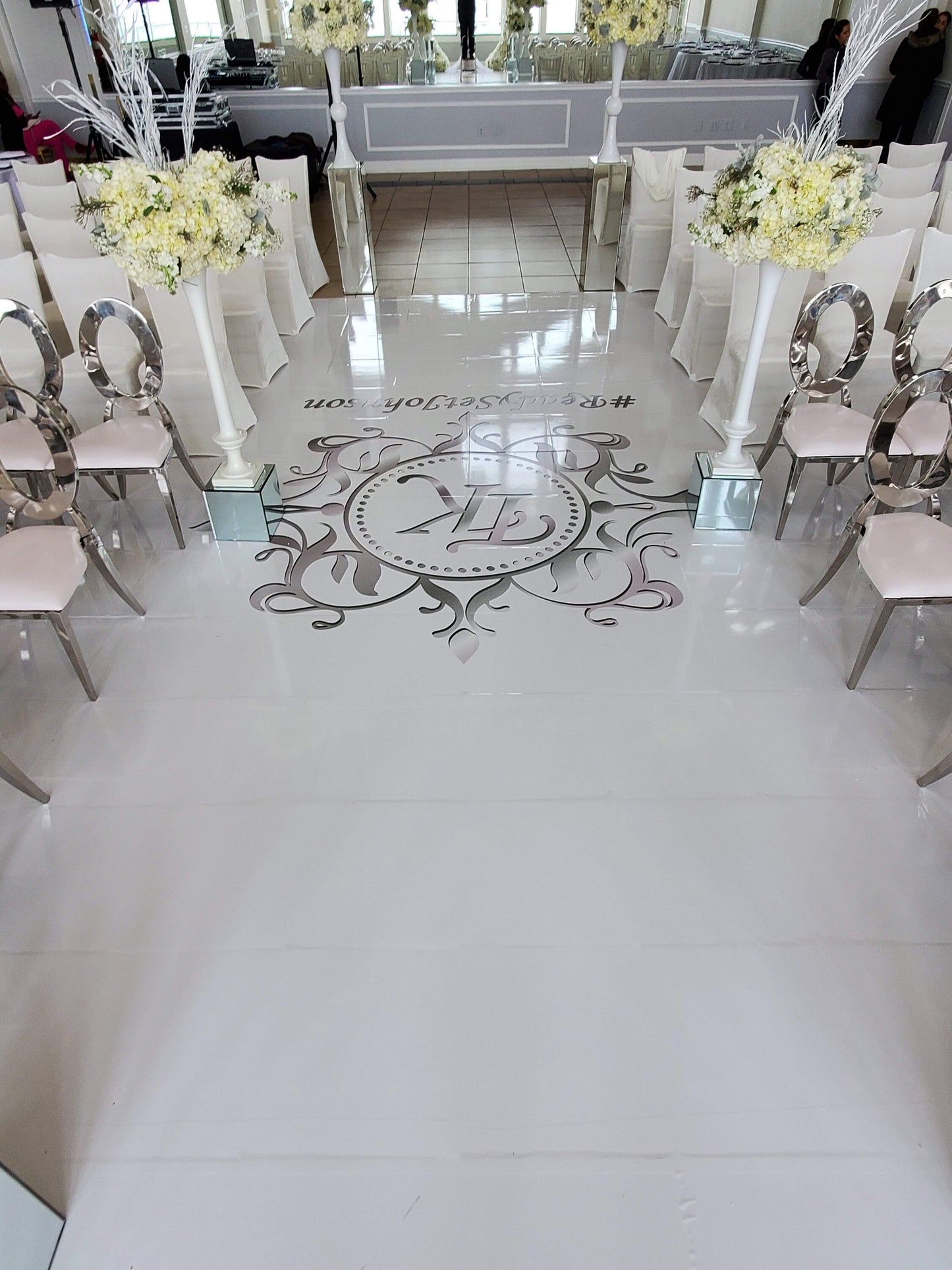 Customizable Wedding Decal Aisle Runner Wrap | Gloss Removable Vinyl | Monogram Printed on the aisle | Wedding logo design| Free Shipping.