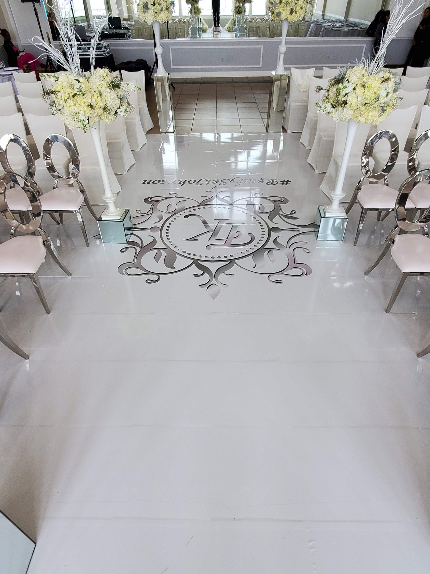 Customizable Wedding Decal Aisle Runner Wrap | Gloss Removable Vinyl | Monogram Printed on the aisle | Wedding logo design| Free Shipping.