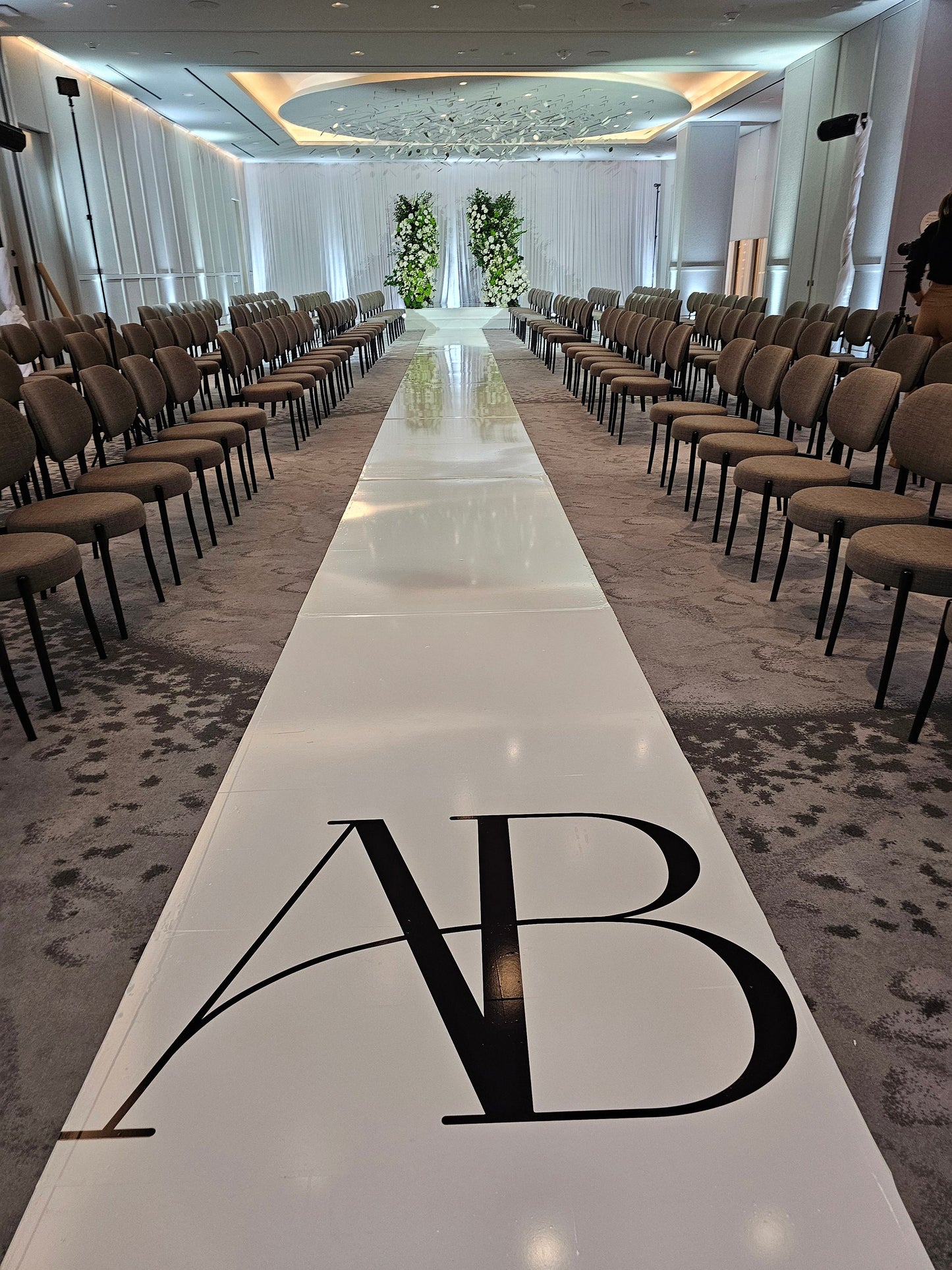 Customizable Wedding Decal Aisle Runner Wrap | Gloss Removable Vinyl | Monogram Printed on the aisle | Wedding logo design| Free Shipping.
