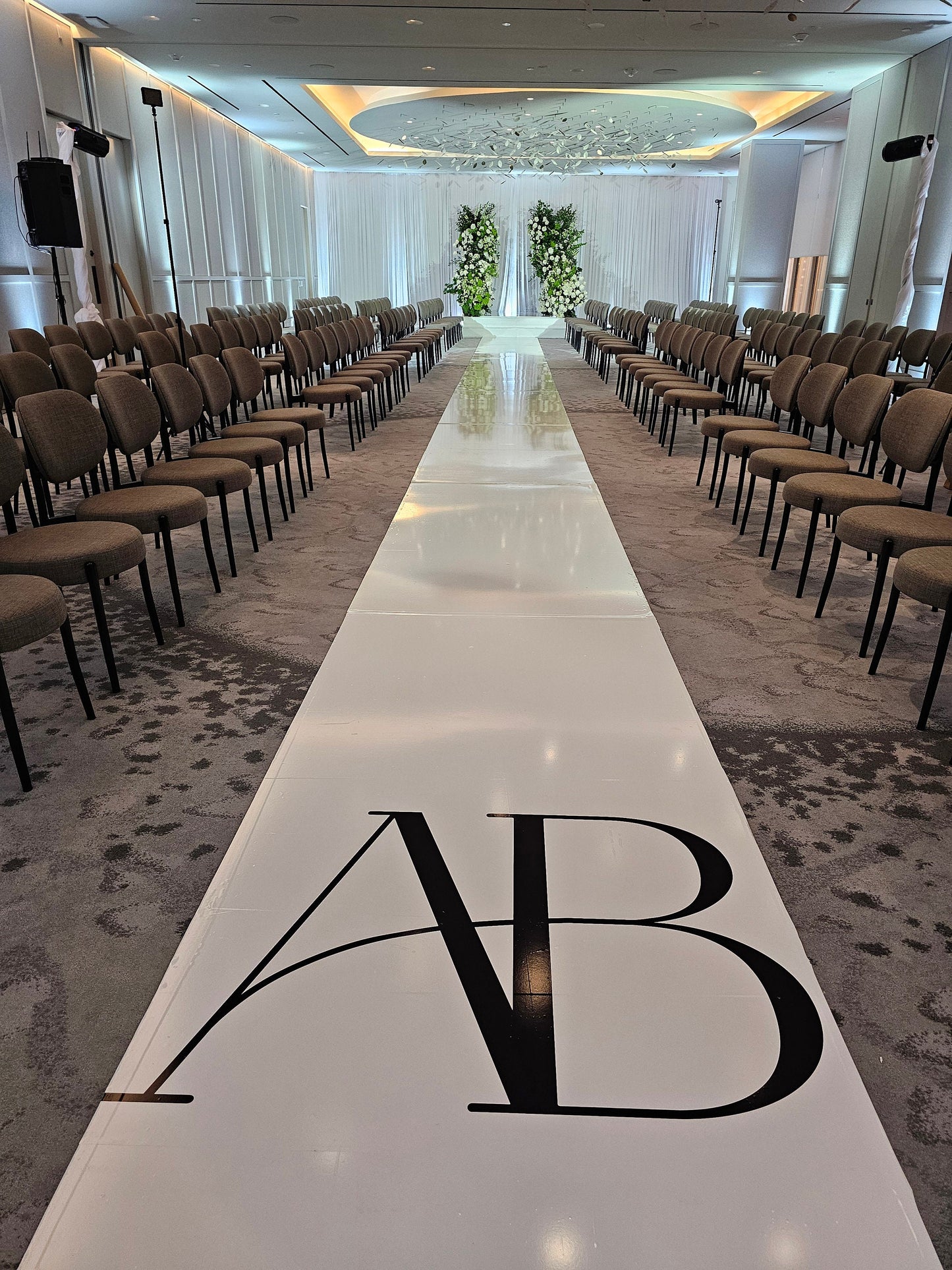 Customizable Wedding Decal Aisle Runner Wrap | Gloss Removable Vinyl | Monogram Printed on the aisle | Wedding logo design| Free Shipping.