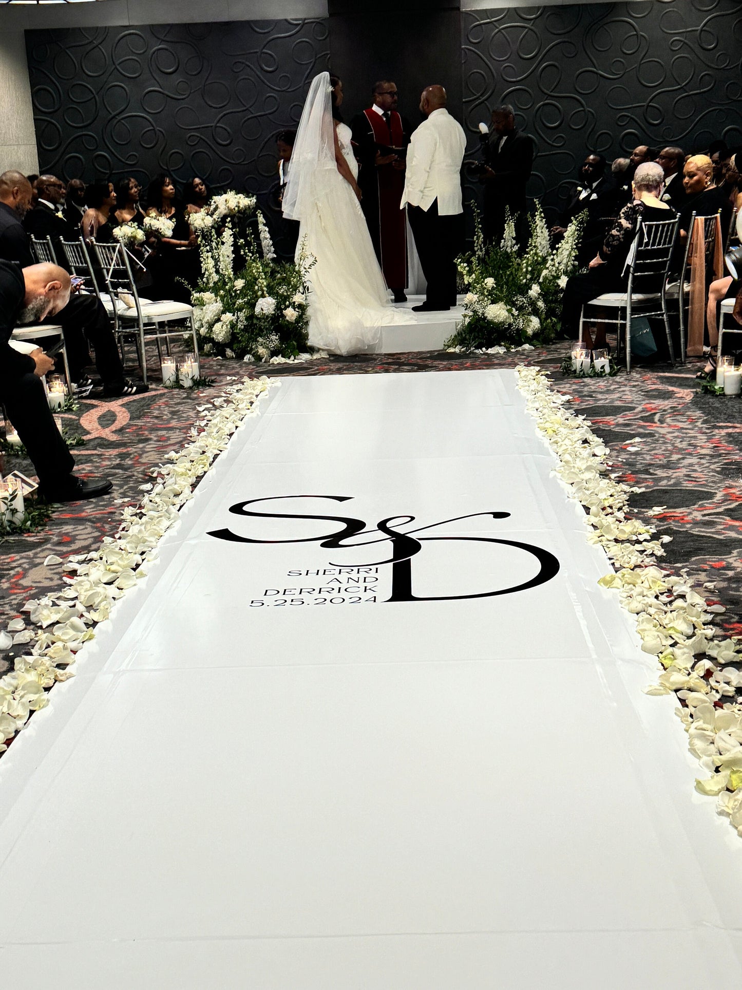 Customizable Wedding Decal Aisle Runner Wrap | Gloss Removable Vinyl | Monogram Printed on the aisle | Wedding logo design| Free Shipping.