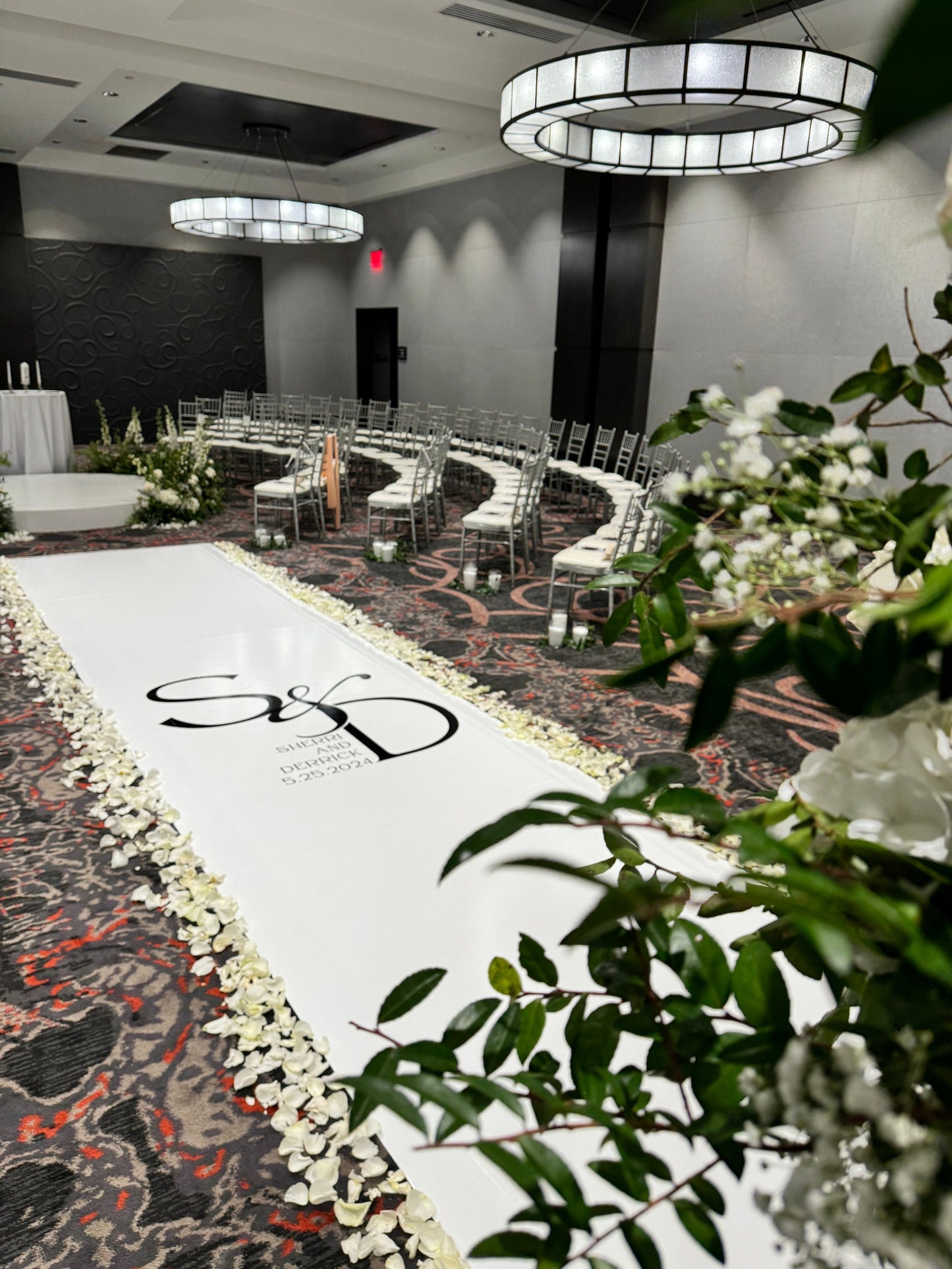 Customizable Wedding Decal Aisle Runner Wrap | Gloss Removable Vinyl | Monogram Printed on the aisle | Wedding logo design| Free Shipping.