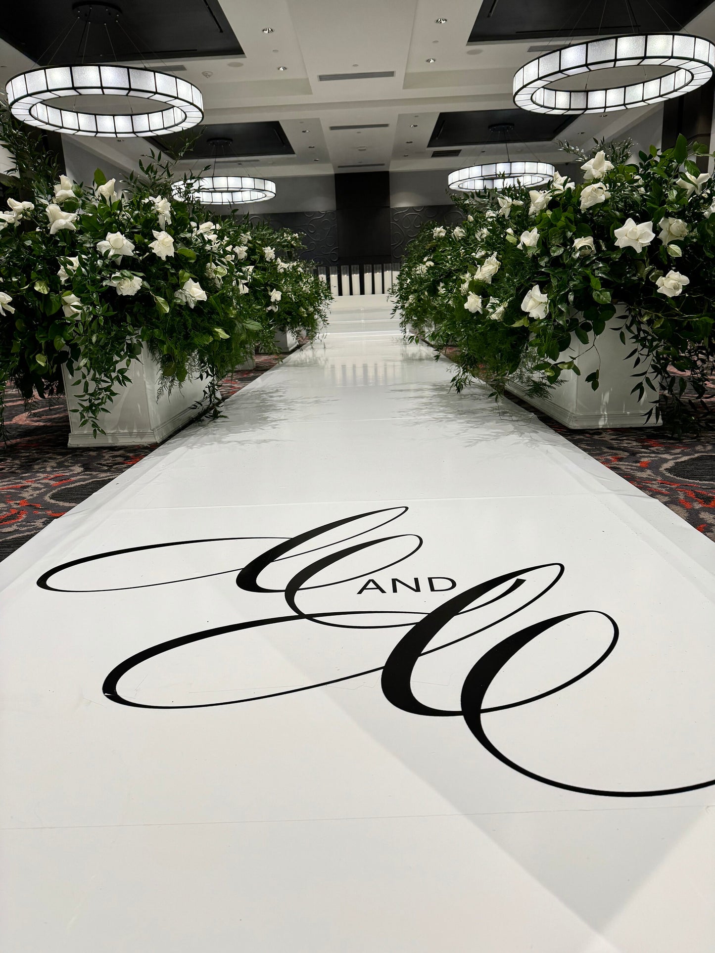 Customizable Wedding Decal Aisle Runner Wrap | Gloss Removable Vinyl | Monogram Printed on the aisle | Wedding logo design| Free Shipping.