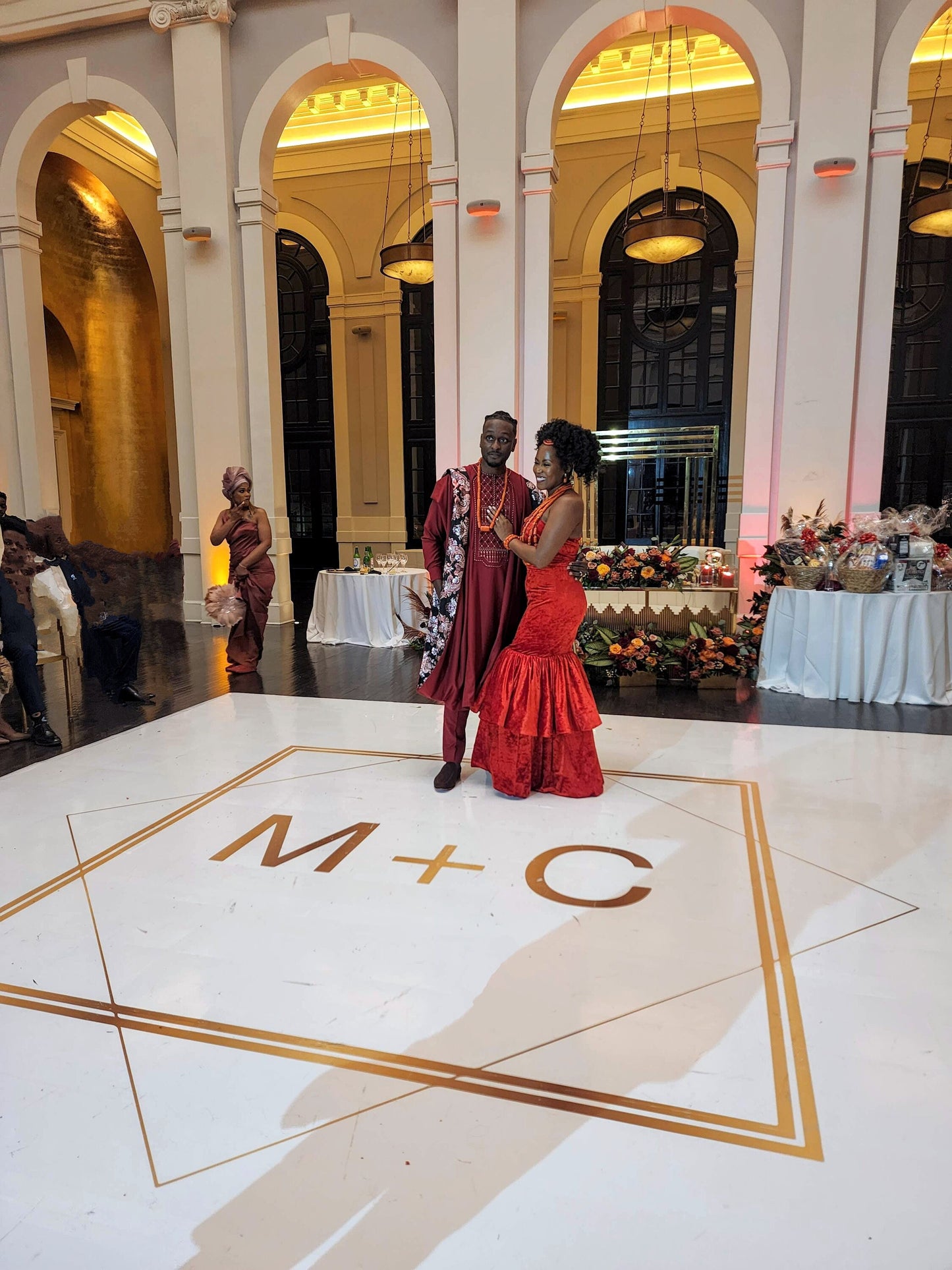 Custom Wedding Decal Dance Floor Wrap. Gloss Removable Vinyl. Monogram Print and Vinyl to cover your entire dancefloor. Wedding logo design.