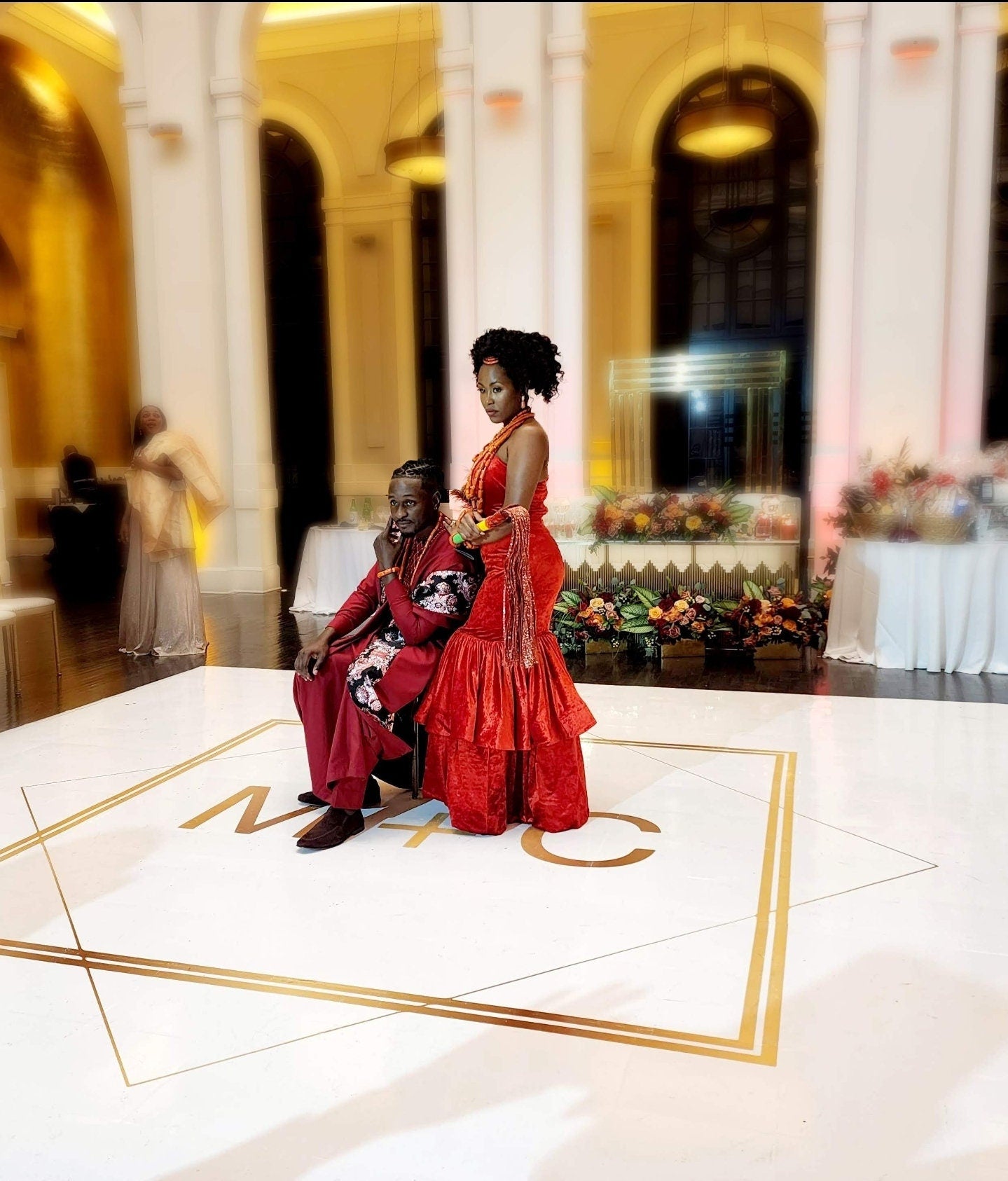 Custom Wedding Decal Dance Floor Wrap. Gloss Removable Vinyl. Monogram Print and Vinyl to cover your entire dancefloor. Wedding logo design.